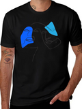 Abstract Line Art Graphic Tee - Modern Black T-Shirt
