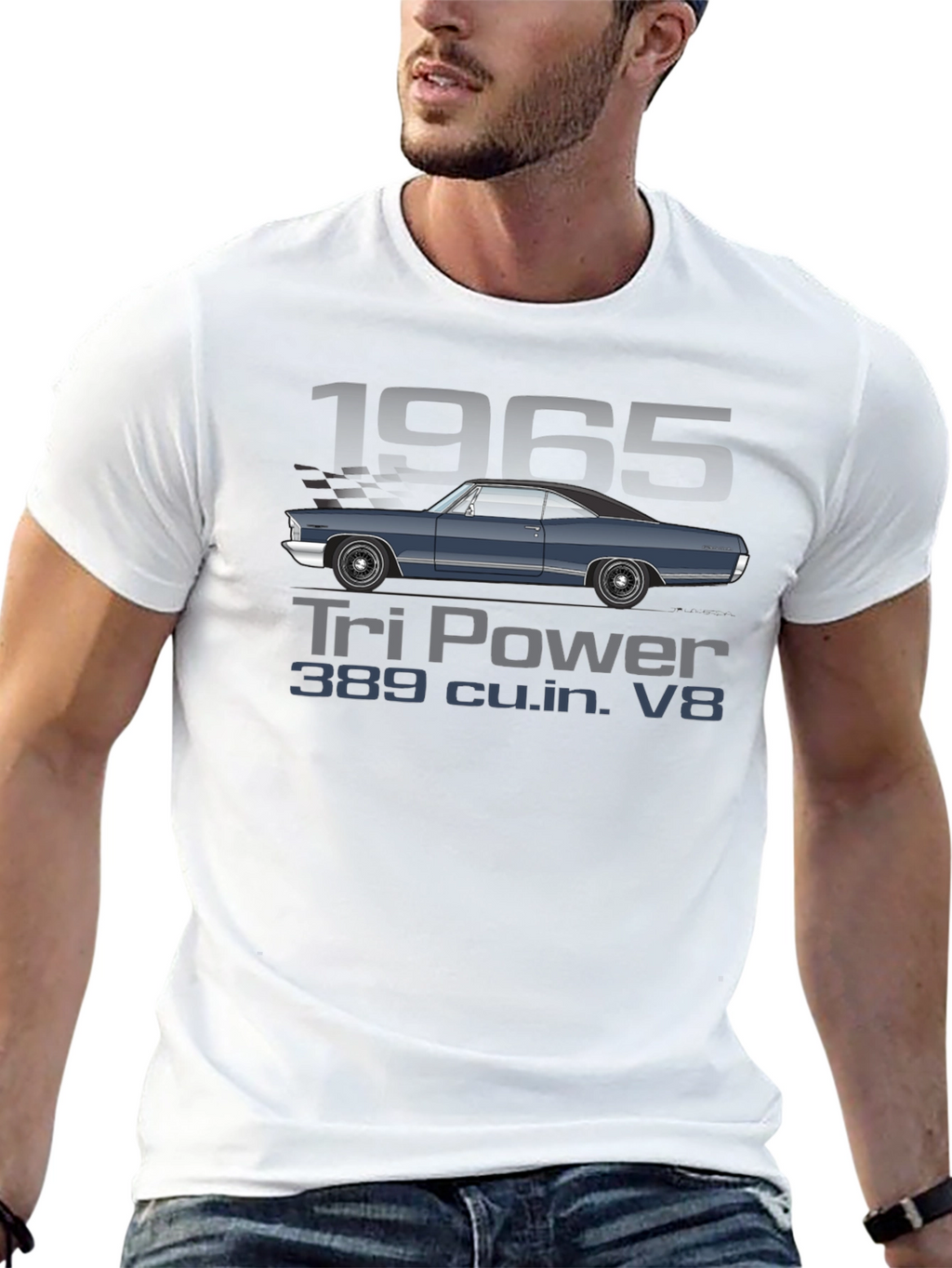 1965 Tri Power V8 Car T-Shirt