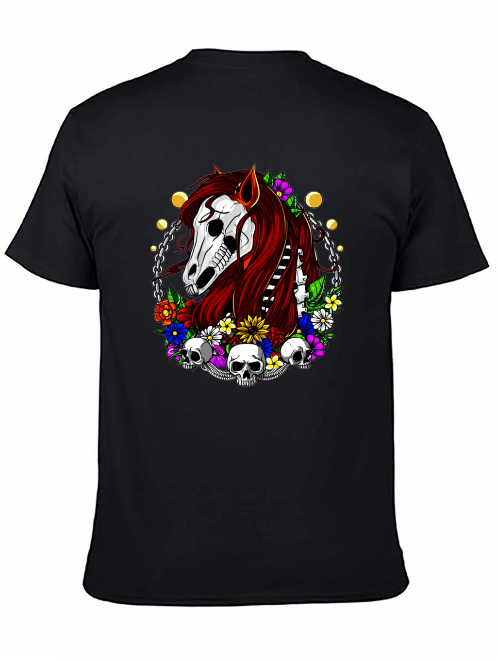 Skull Horse Graphic T-Shirt - Edgy Style