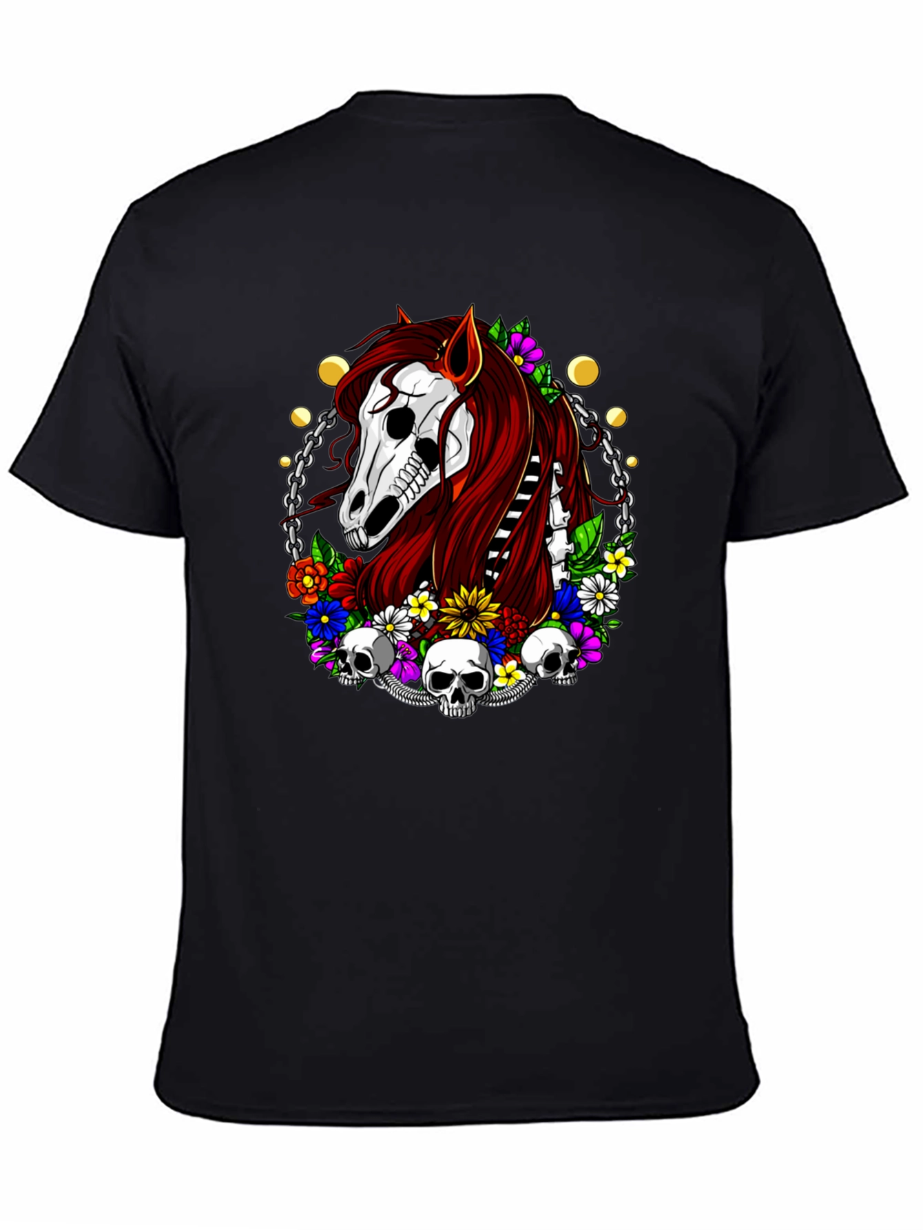 Skull Horse Graphic T-Shirt - Edgy Style