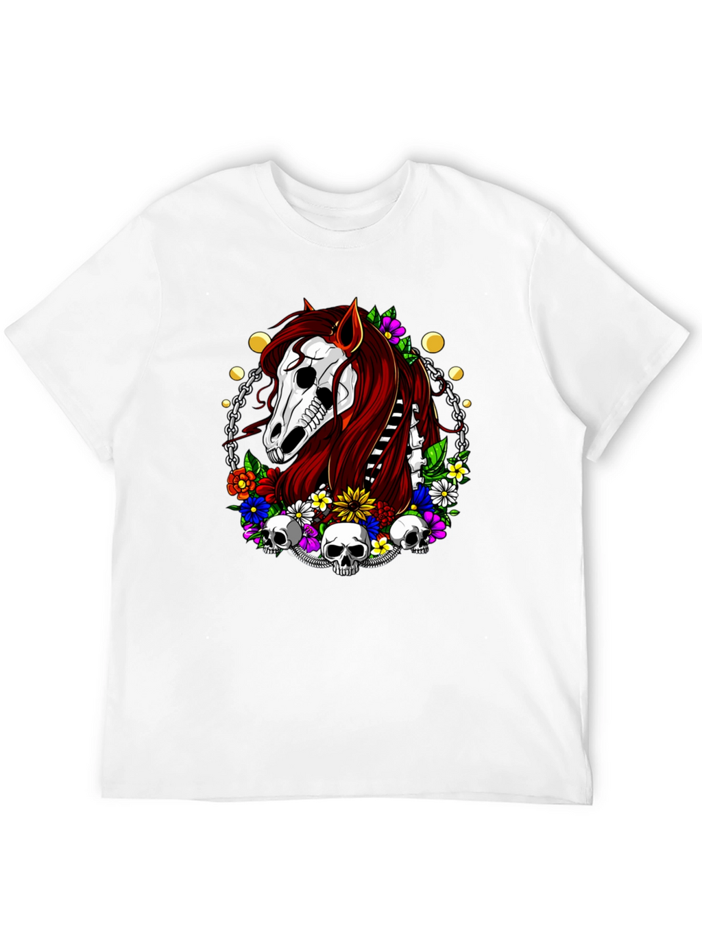 Skull Horse Graphic T-Shirt - Edgy Style