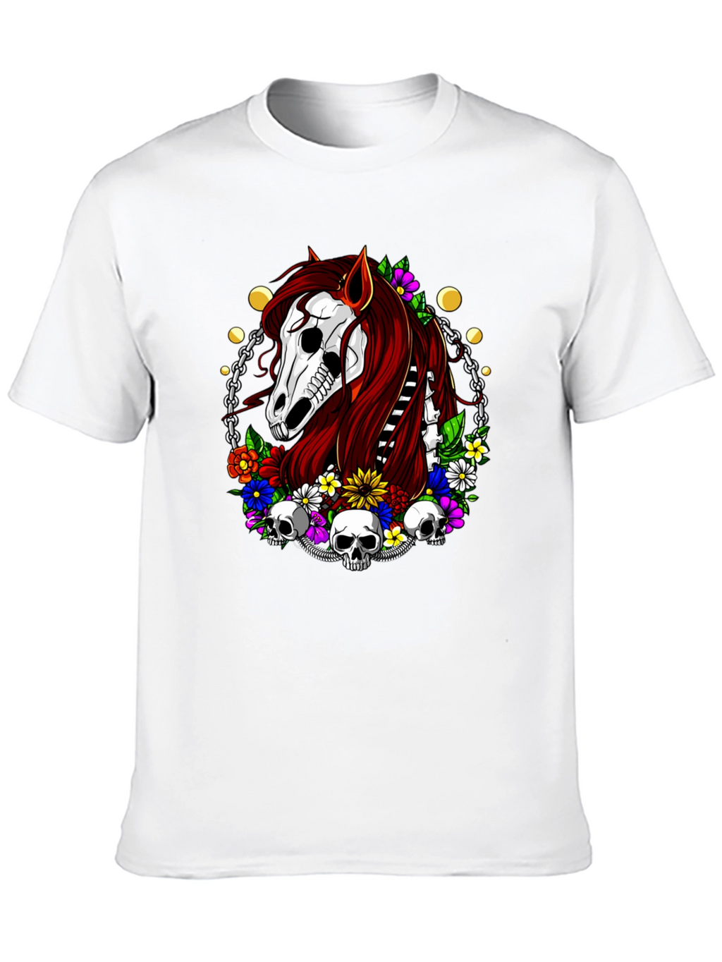 Skull Horse Graphic T-Shirt - Edgy Style