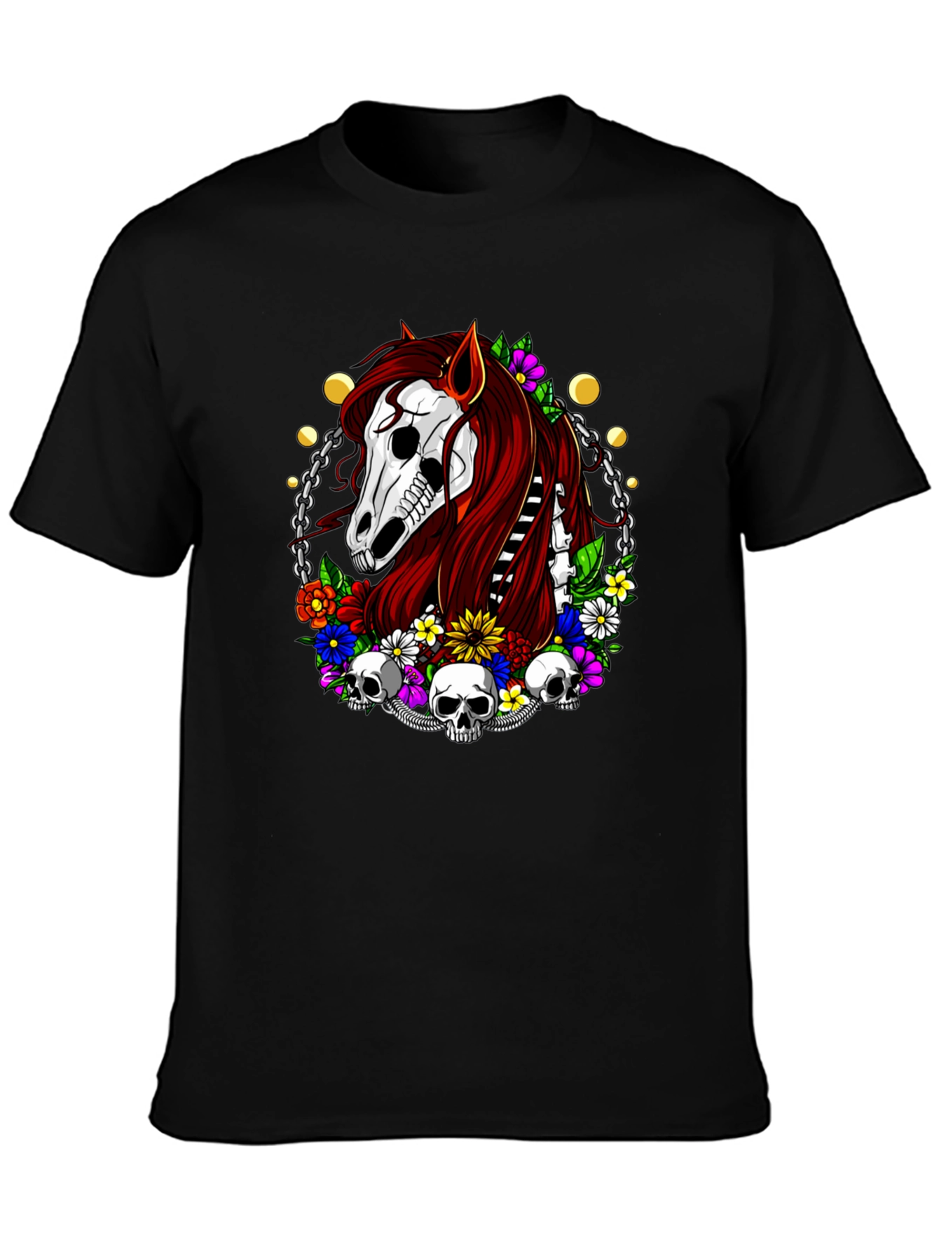 Skull Horse Graphic T-Shirt - Edgy Style