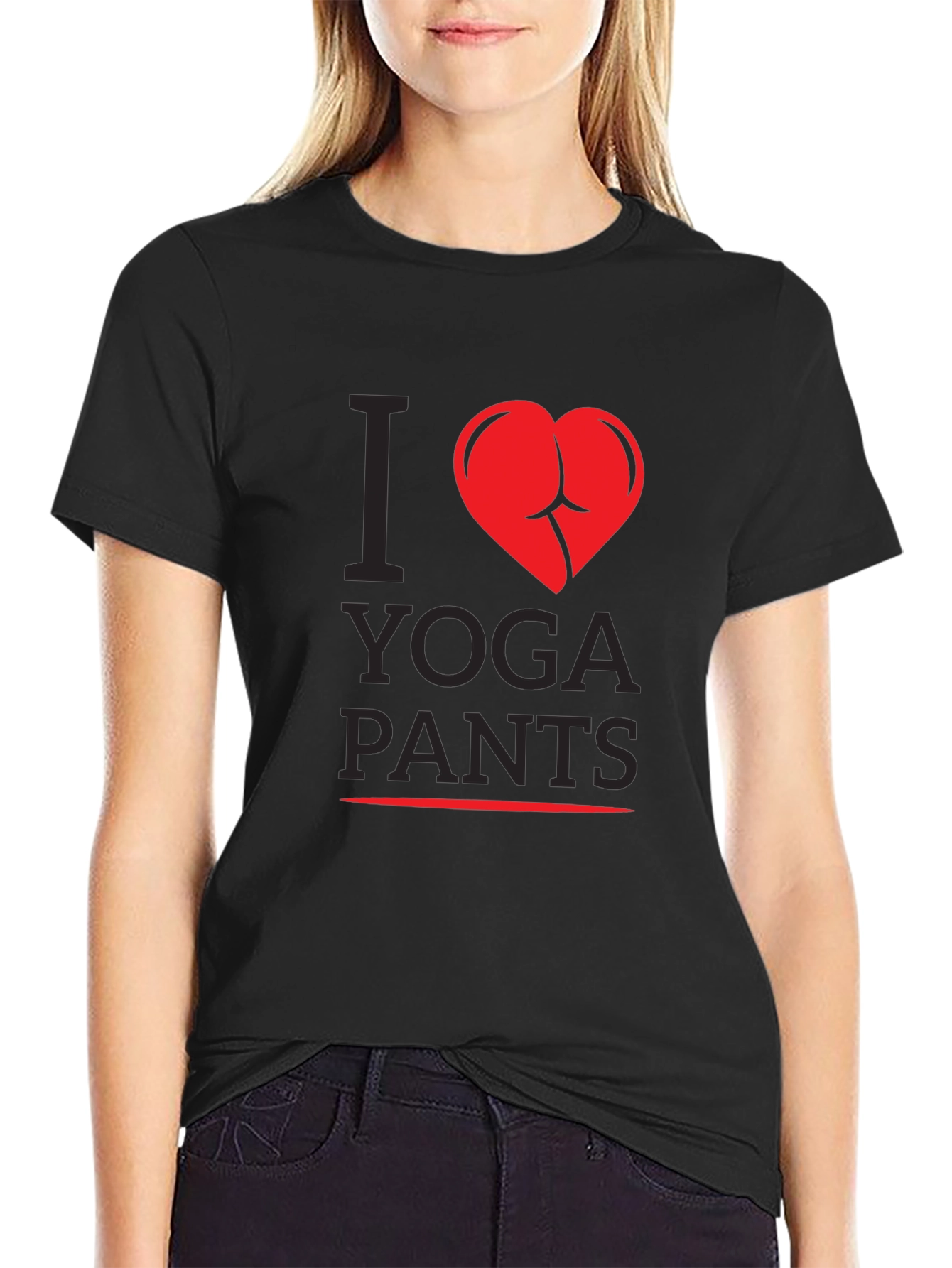 I Heart Yoga Pants Graphic Tee - Novelty Humor T-Shirt