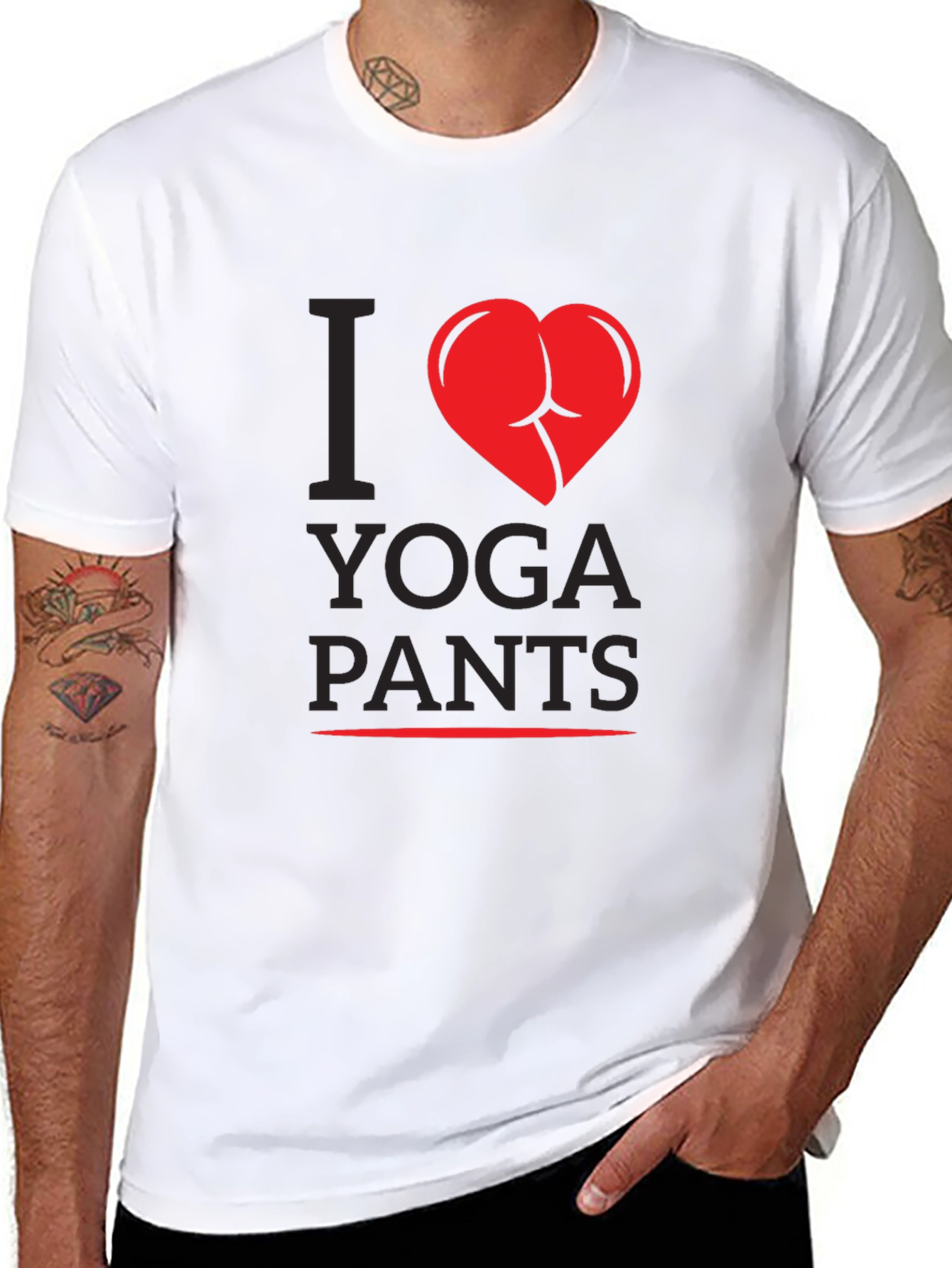 I Heart Yoga Pants Graphic Tee - Novelty Humor T-Shirt