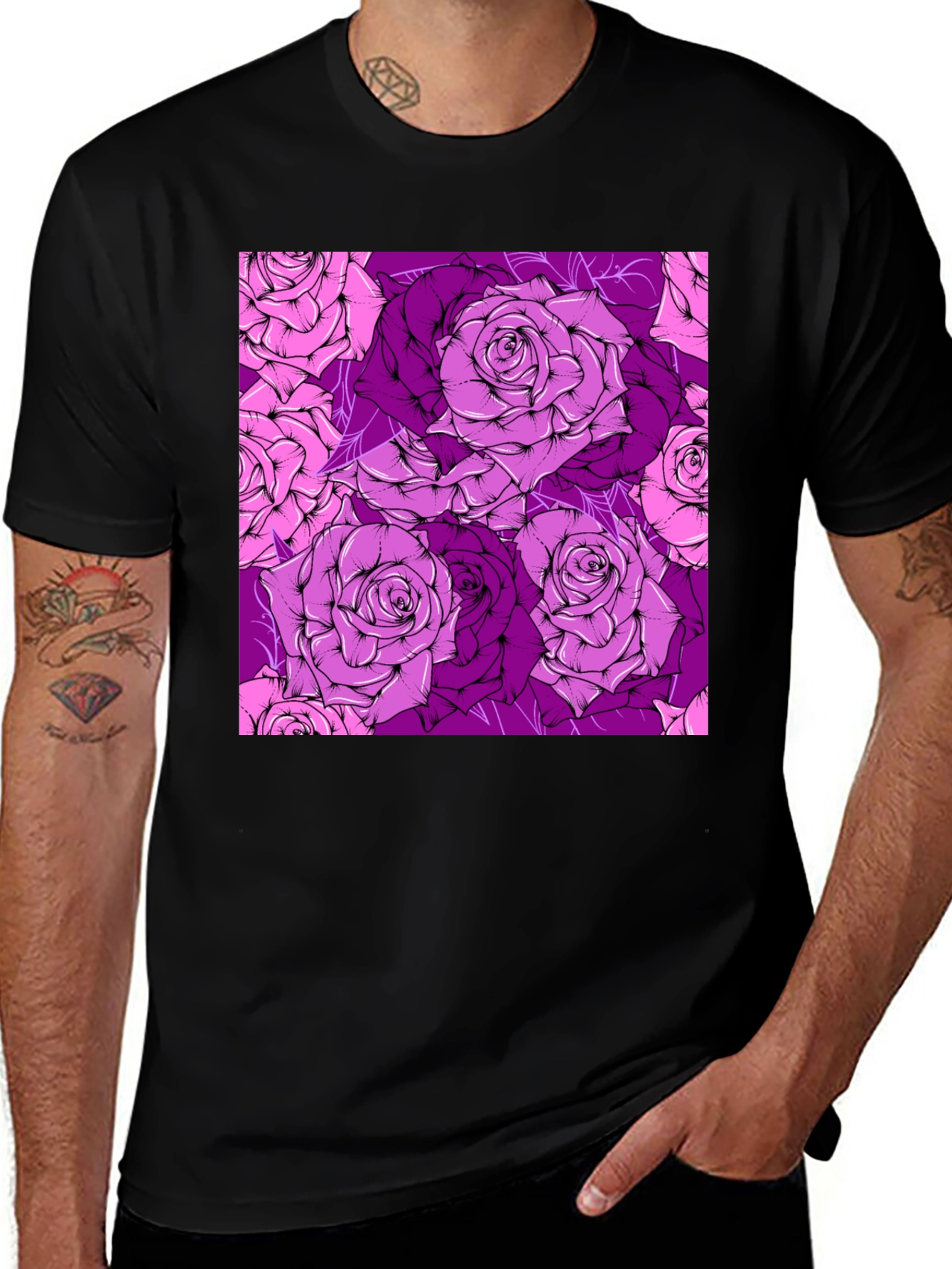Floral Rose Print Tee - Stylish & Unique Design