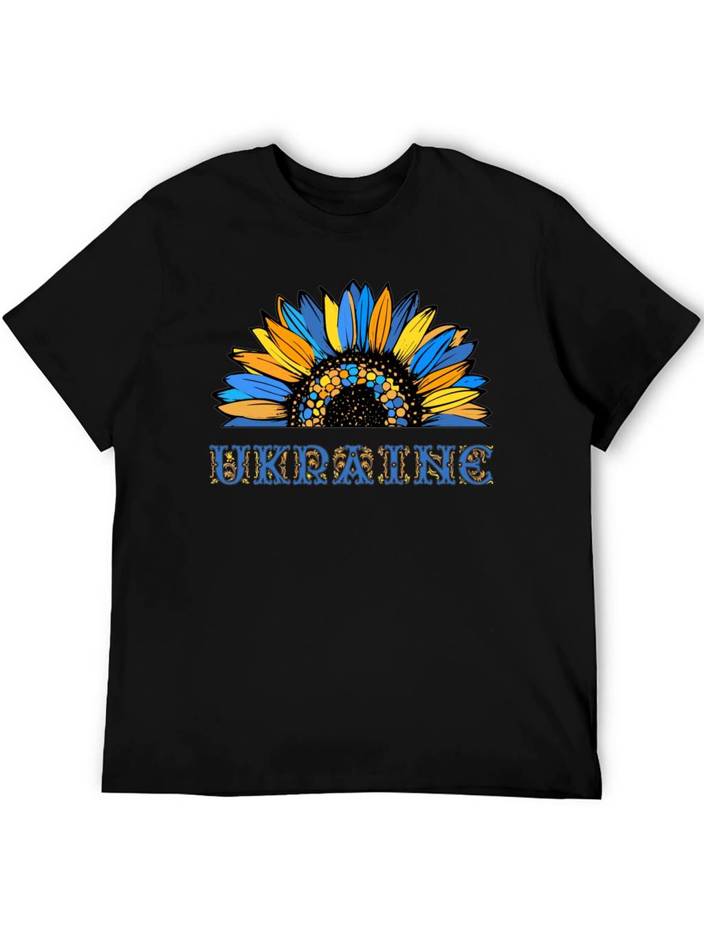 Ukraine Sunflower Graphic T-Shirt - Black