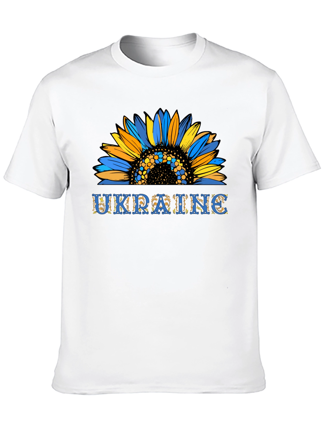 Ukraine Sunflower Graphic T-Shirt - Black