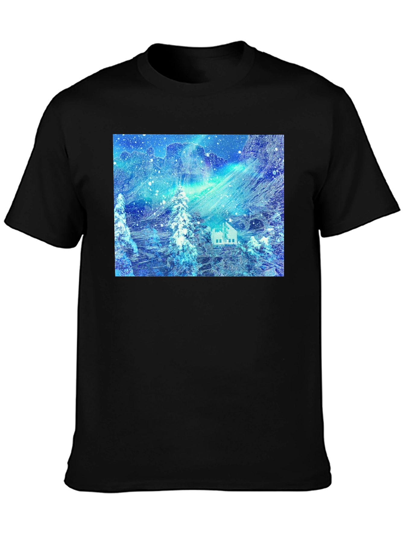 Winter Wonderland Tee: Snowy Mountain Cabin