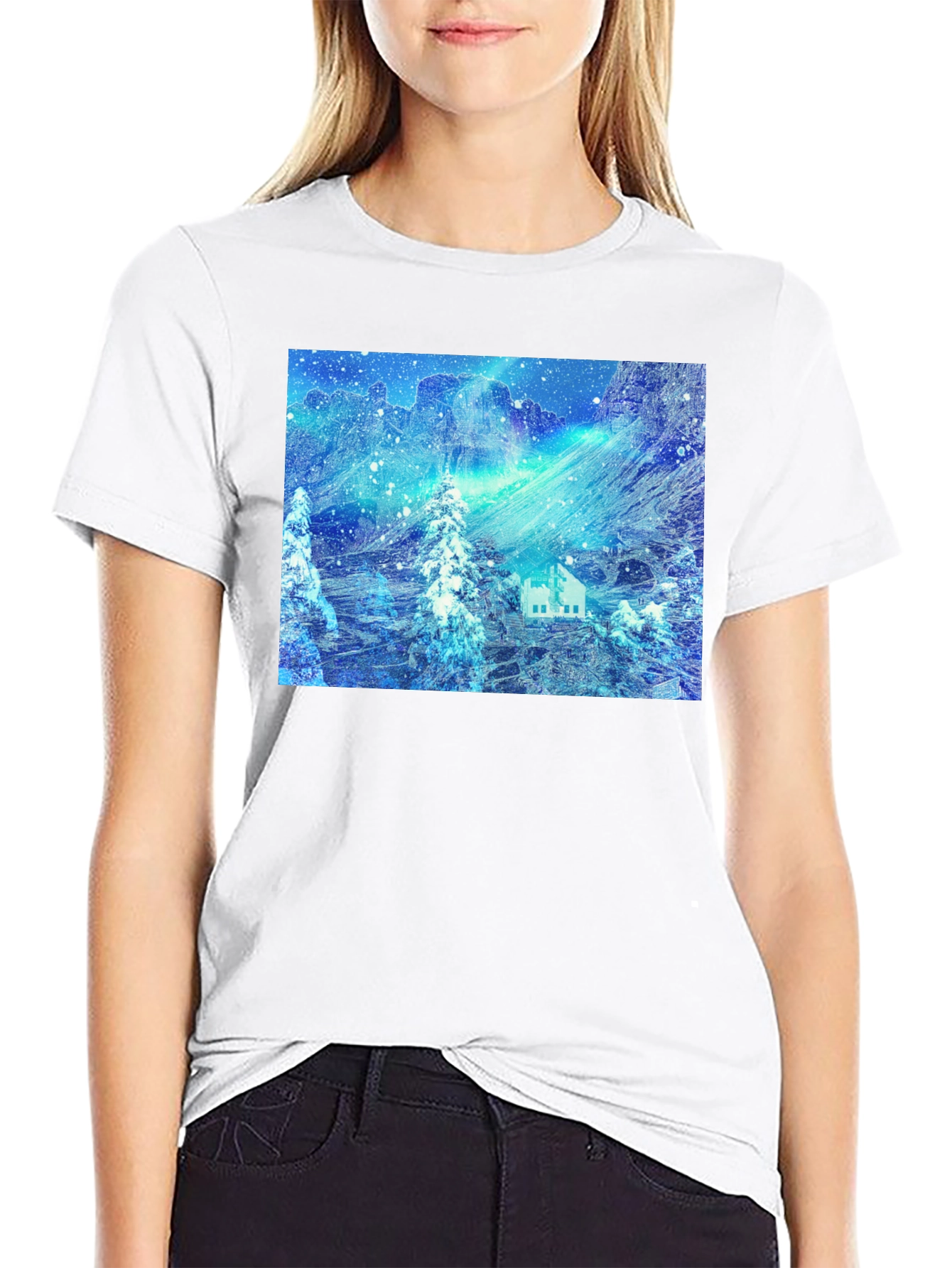 Winter Wonderland Tee: Snowy Mountain Cabin