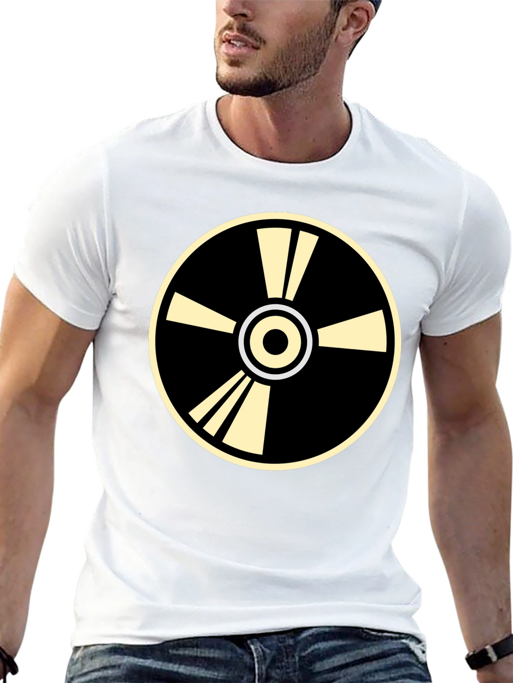 Geometric Graphic Tee - Stylish Circular Design