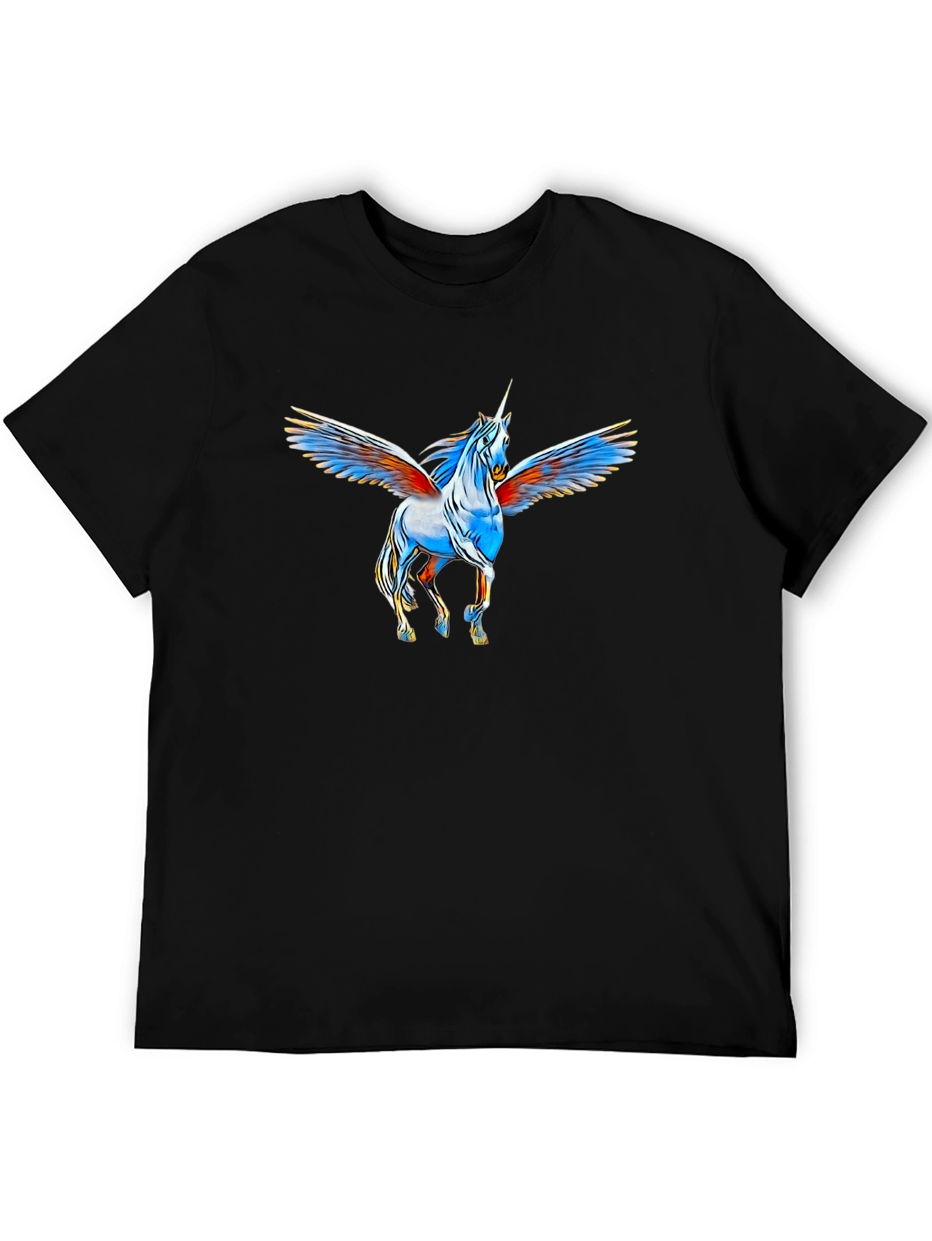 Unicorn Pegasus Graphic Black T-Shirt