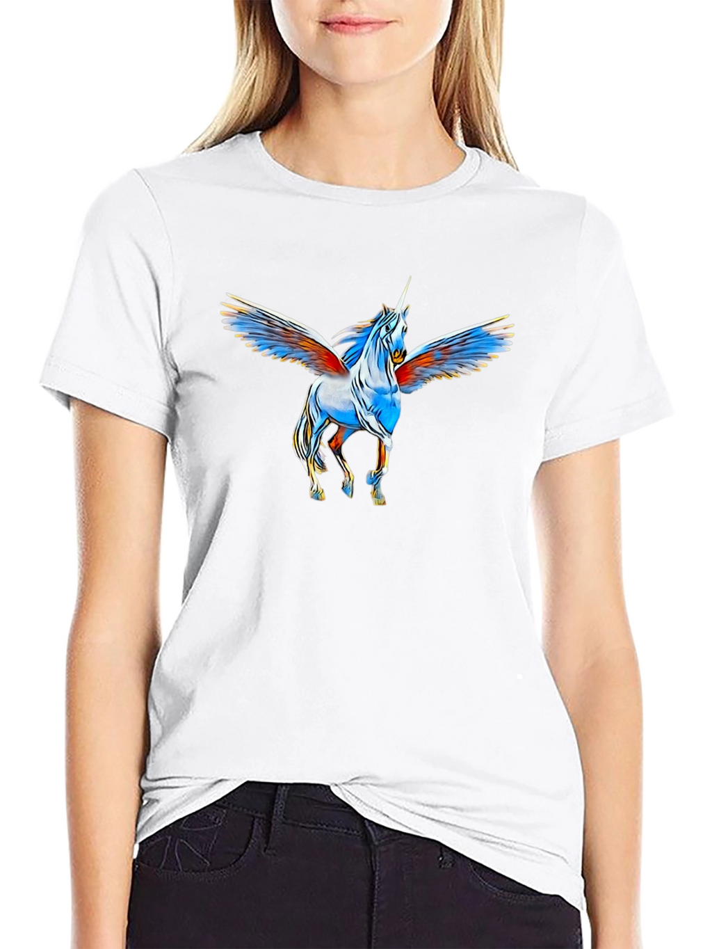 Unicorn Pegasus Graphic Black T-Shirt