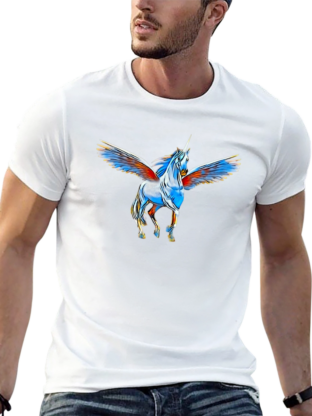 Unicorn Pegasus Graphic Black T-Shirt