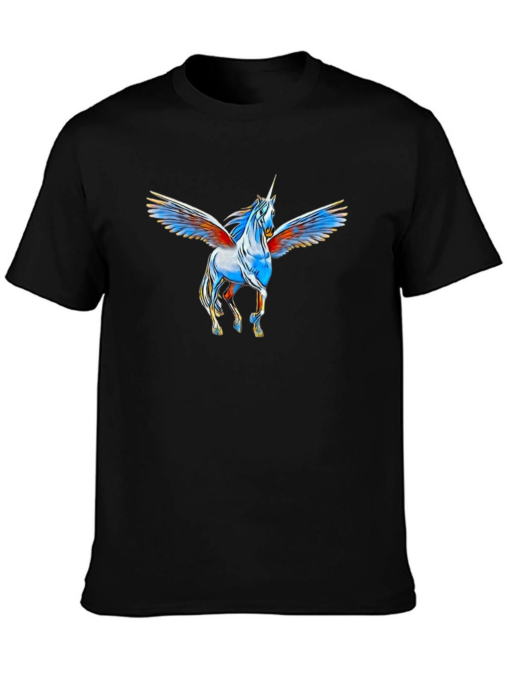 Unicorn Pegasus Graphic Black T-Shirt