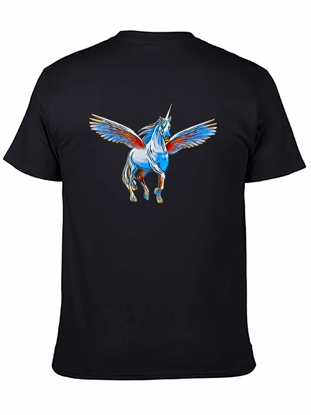 Unicorn Pegasus Graphic Black T-Shirt