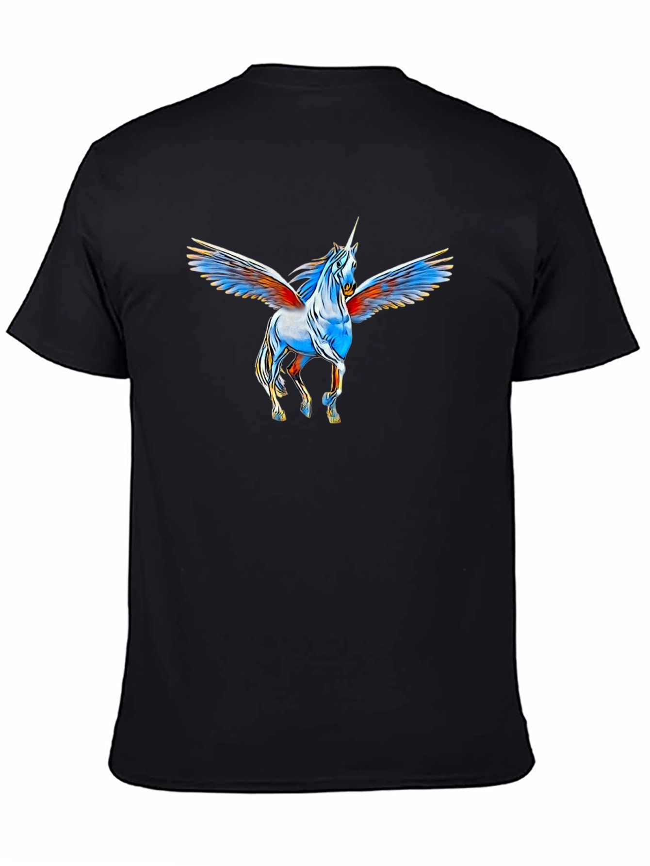 Unicorn Pegasus Graphic Black T-Shirt