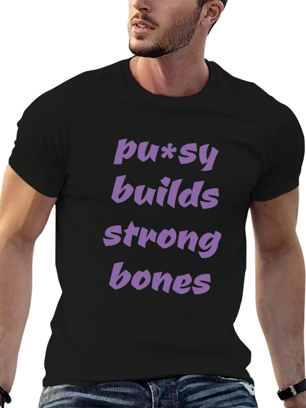 Pussy Builds Strong Bones Graphic Tee