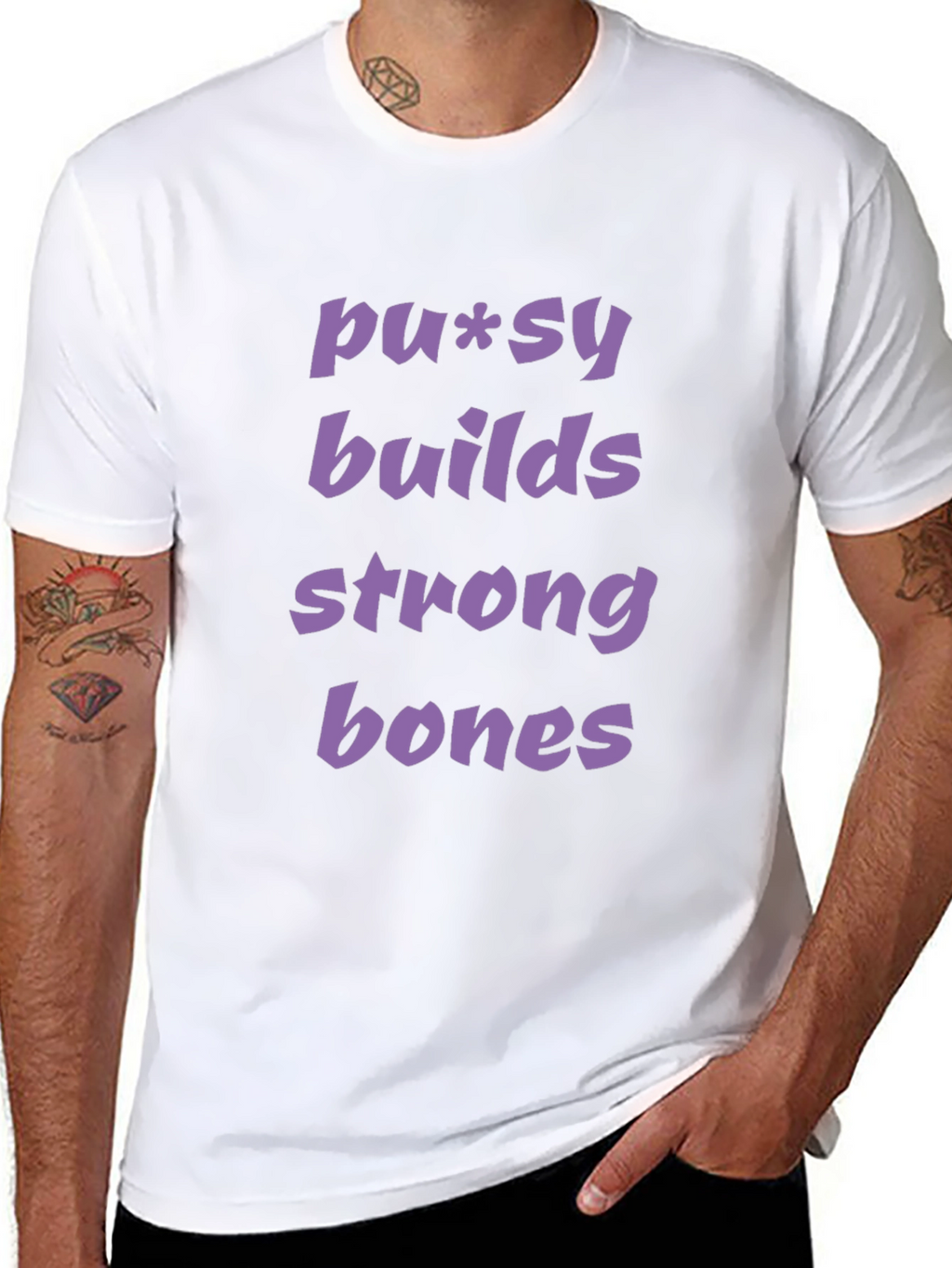 Pussy Builds Strong Bones Graphic Tee