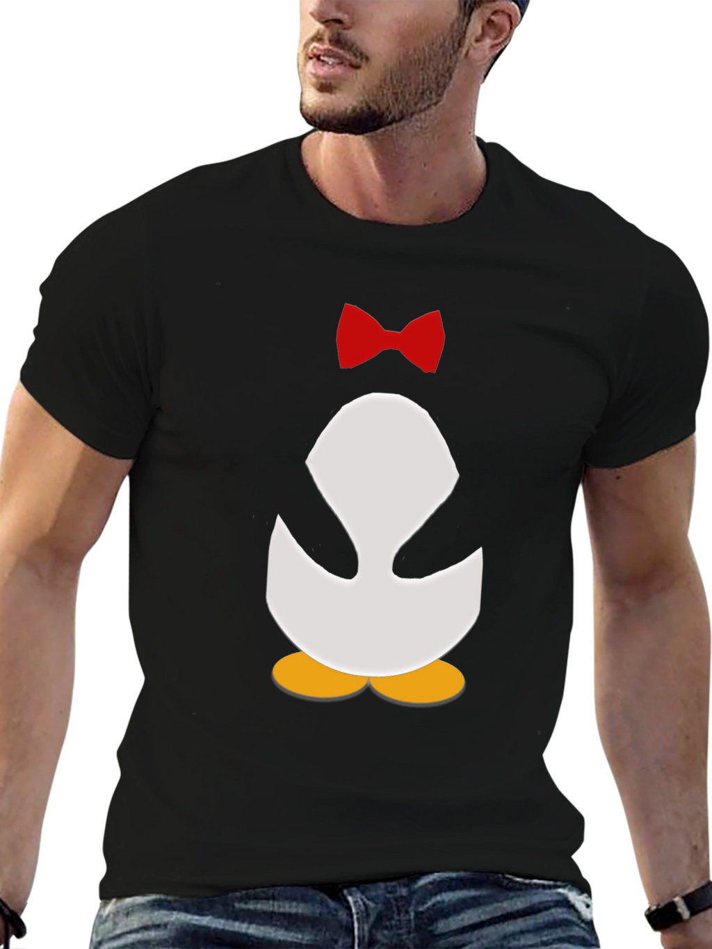Penguin Bowtie Graphic Tee - Mens Black T-Shirt