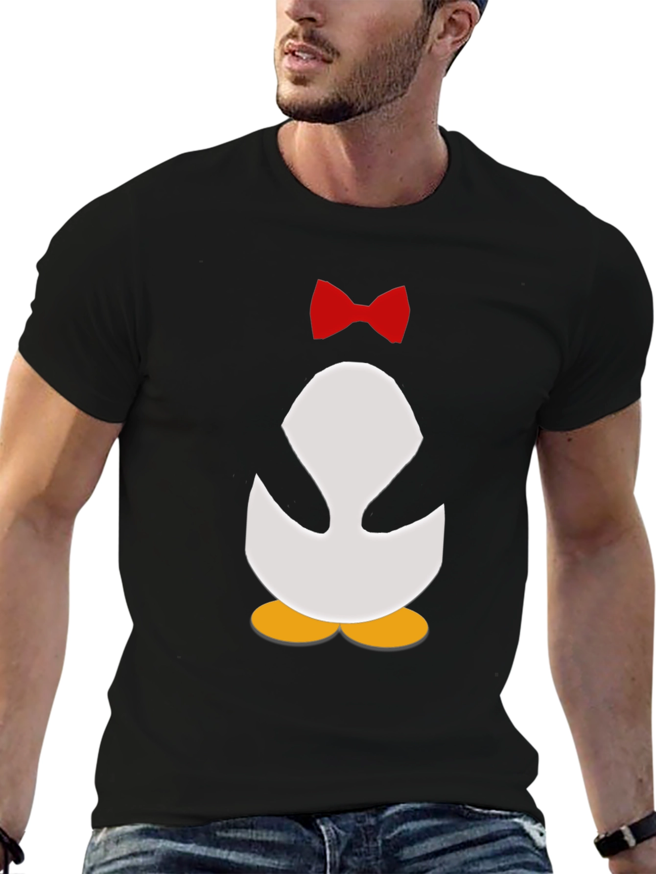 Penguin Bowtie Graphic Tee - Mens Black T-Shirt