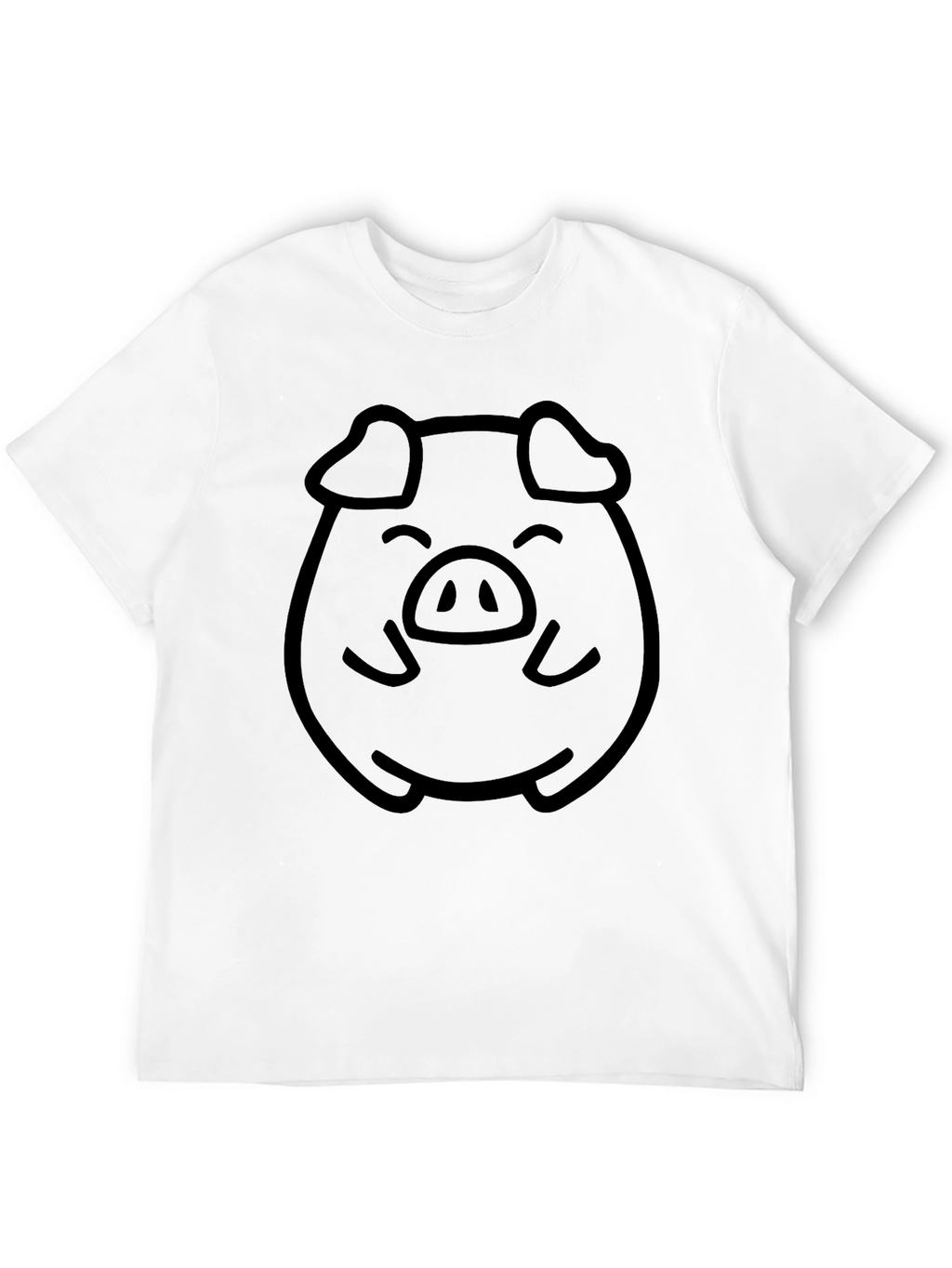 Cute Pig Face Graphic Tee - Unisex Black T-Shirt