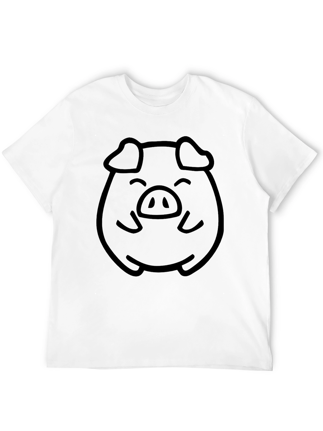 Cute Pig Face Graphic Tee - Unisex Black T-Shirt