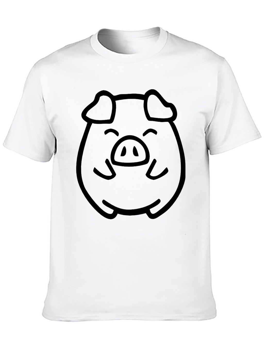 Cute Pig Face Graphic Tee - Unisex Black T-Shirt