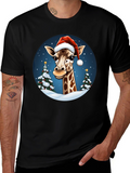 Festive Giraffe Christmas T-Shirt