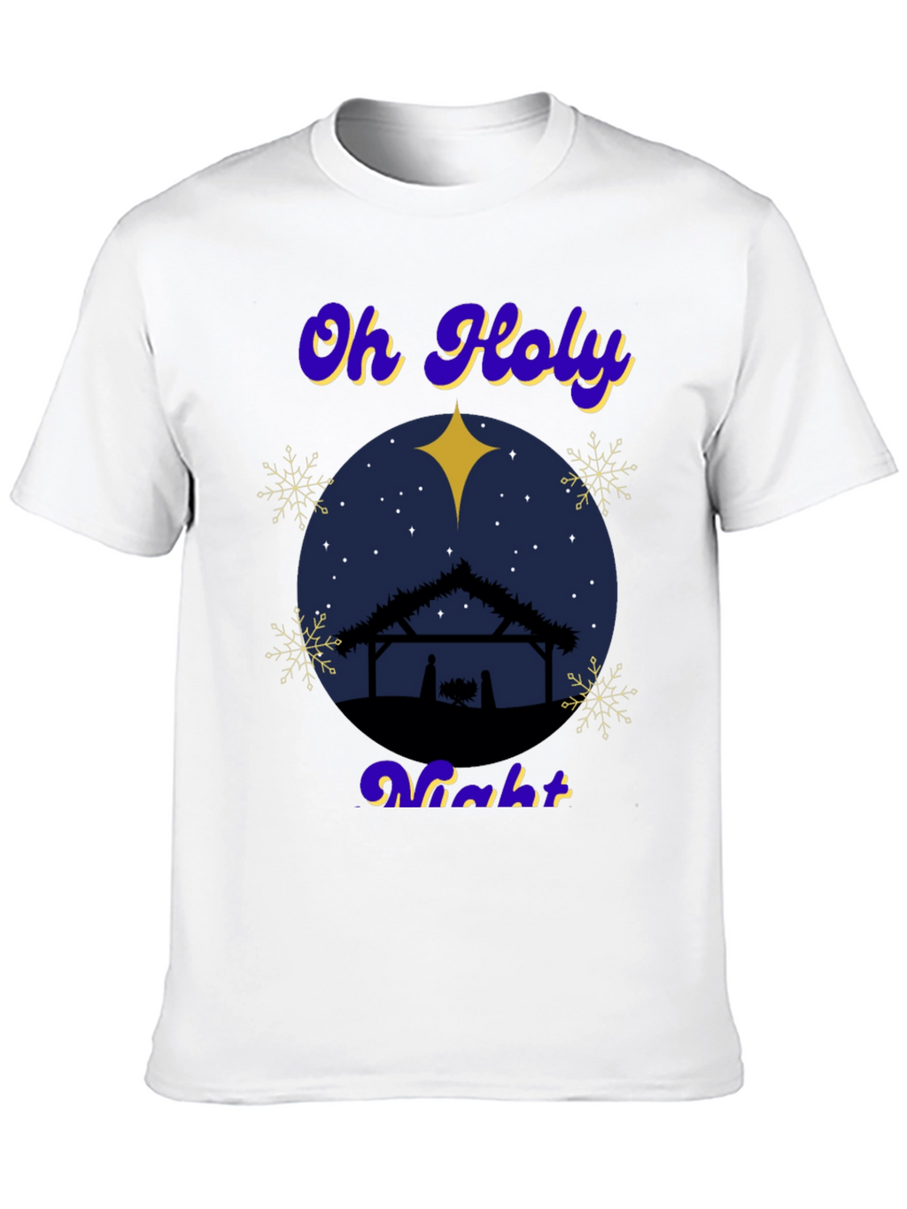 Oh Holy Night Nativity Scene Christmas T-Shirt