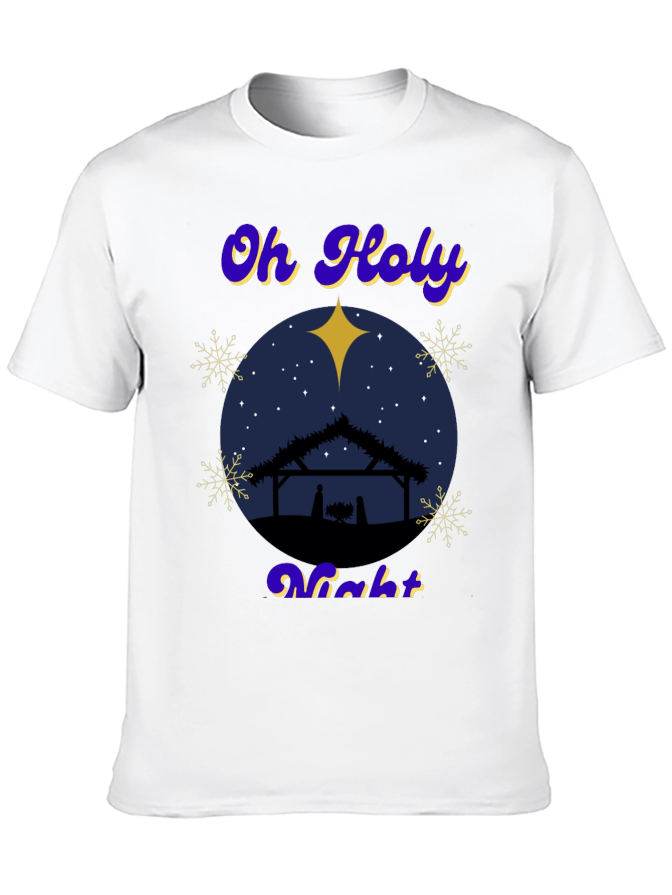 Oh Holy Night Nativity Scene Christmas T-Shirt
