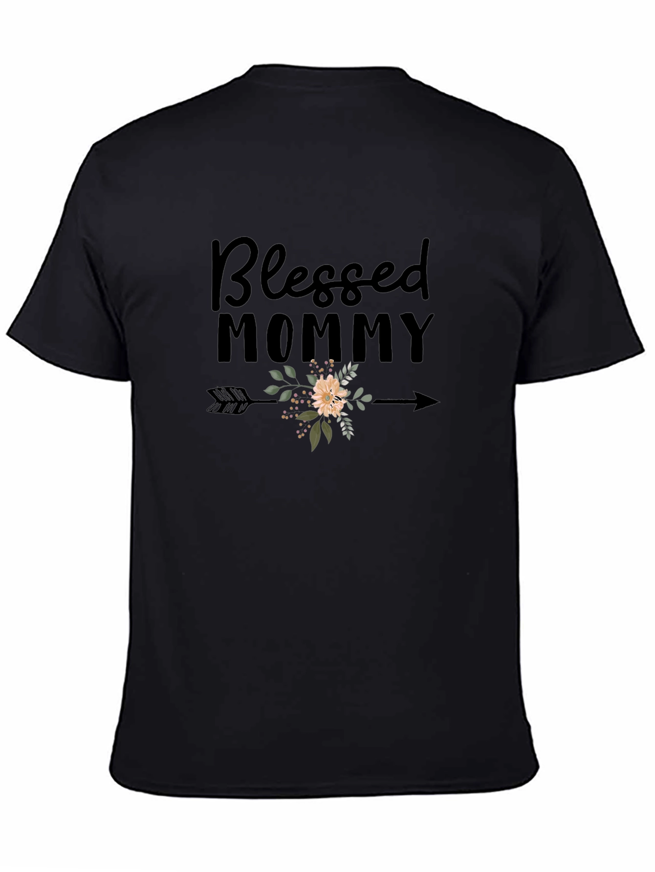 Blessed Mommy Graphic Tee - Black