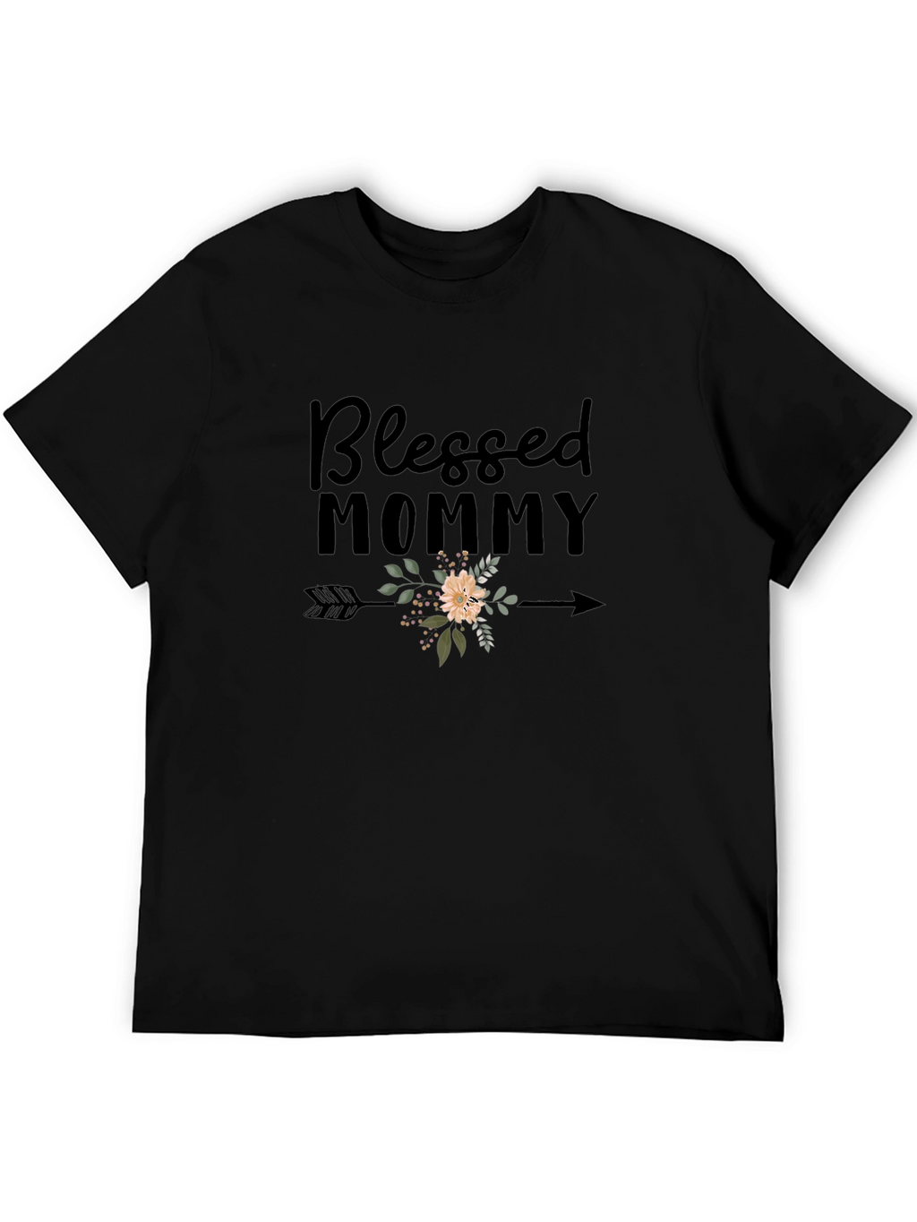 Blessed Mommy Graphic Tee - Black