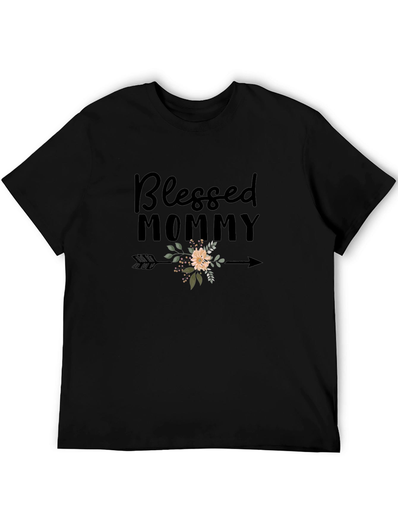 Blessed Mommy Graphic Tee - Black
