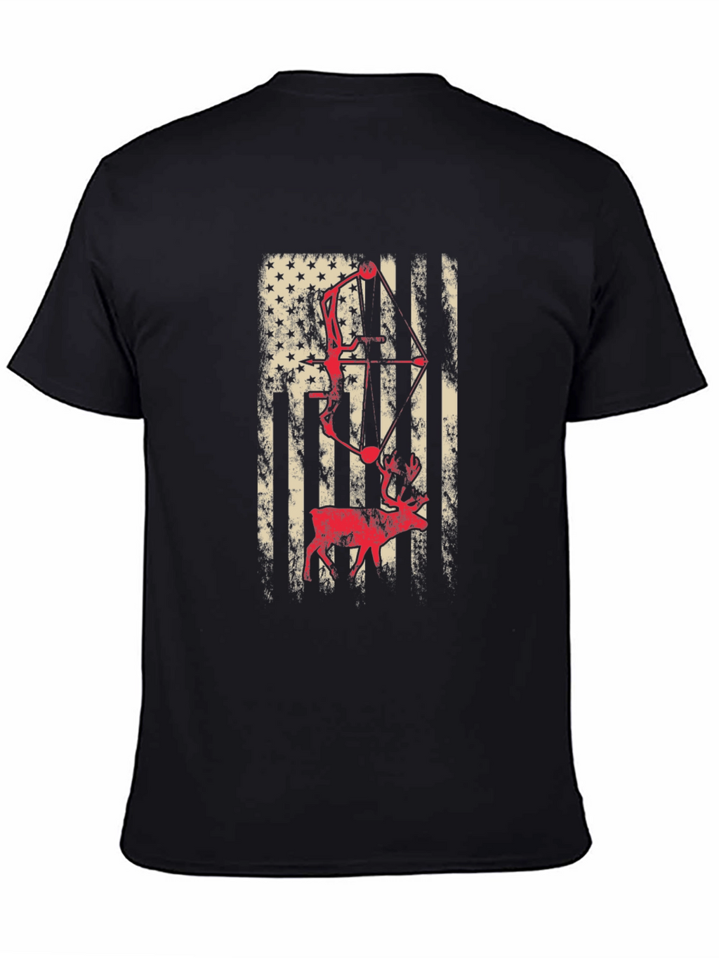 American Flag Bow Hunting Deer T-Shirt