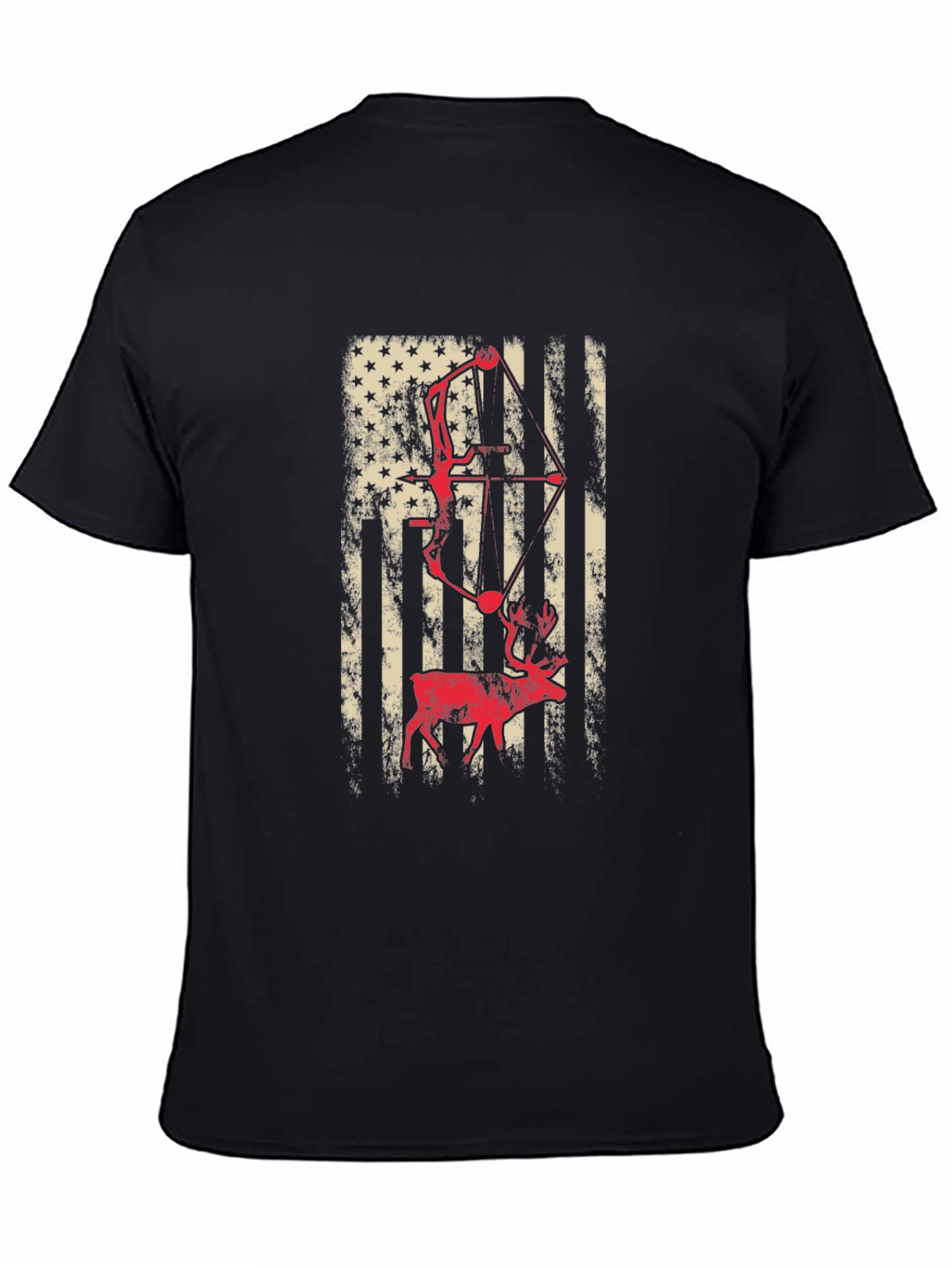 American Flag Bow Hunting Deer T-Shirt