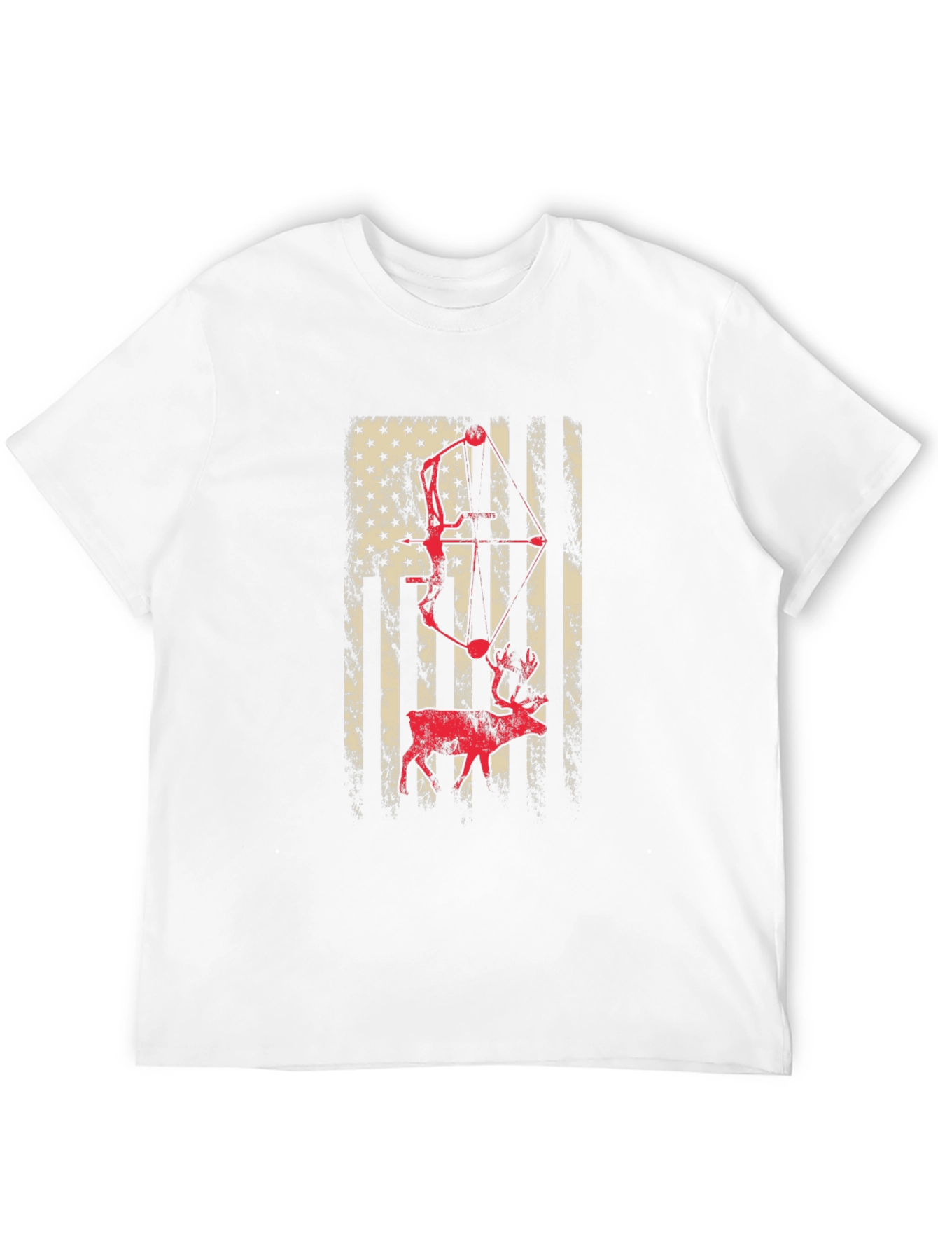 American Flag Bow Hunting Deer T-Shirt
