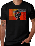Abstract Art Graphic Tee - Black