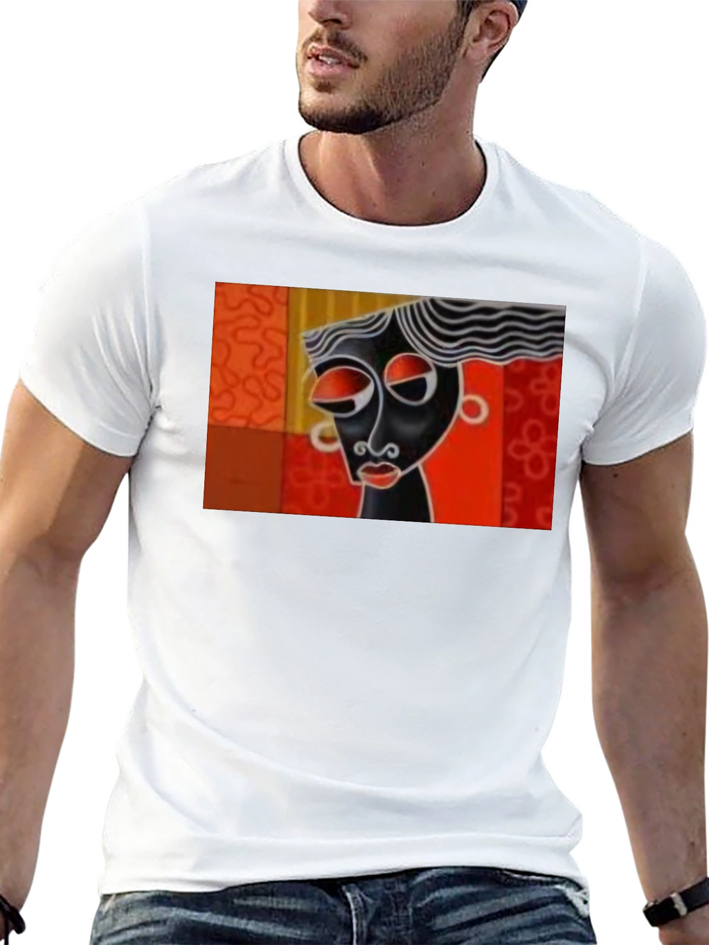 Abstract Art Graphic Tee - Black