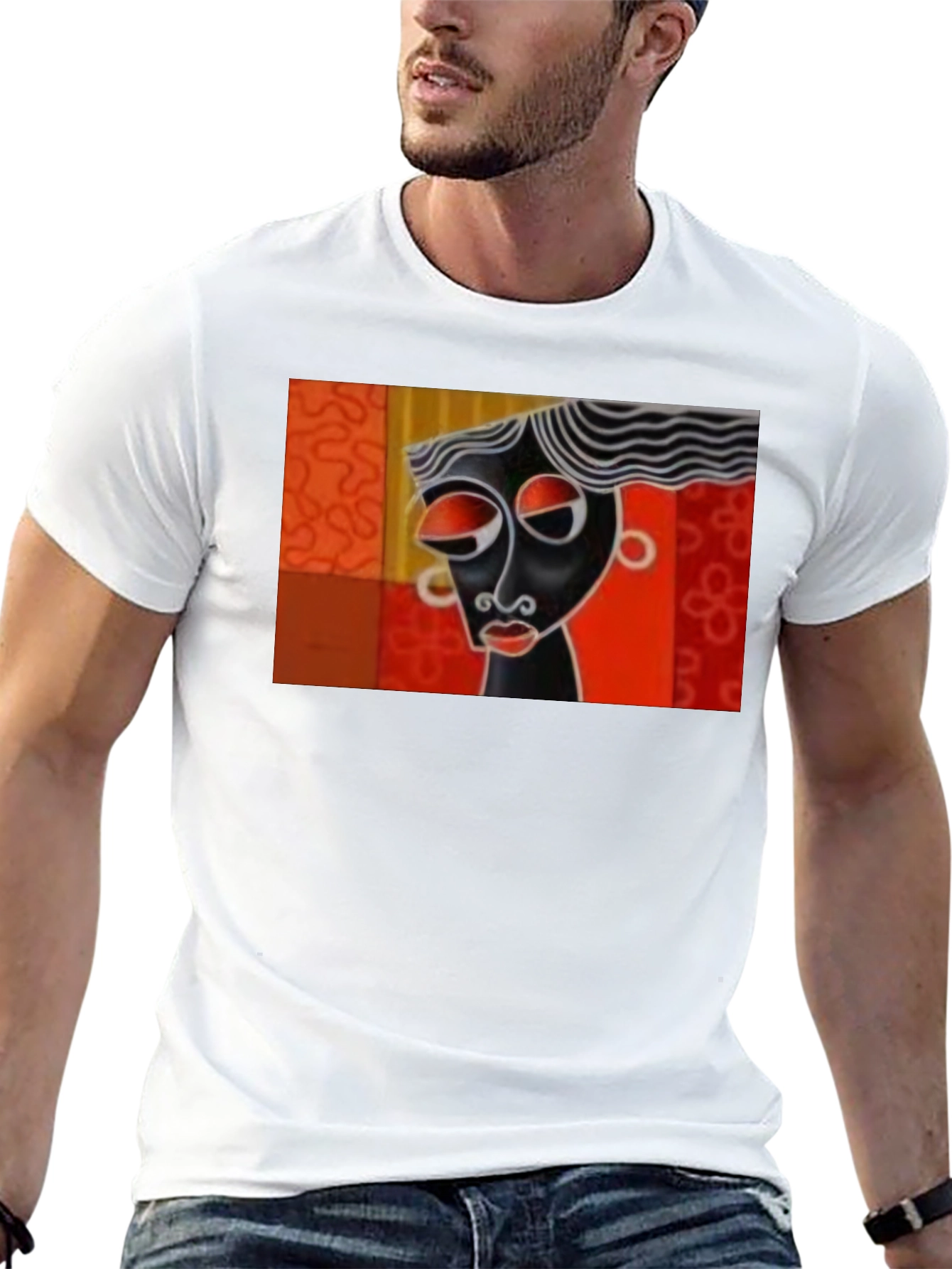 Abstract Art Graphic Tee - Black