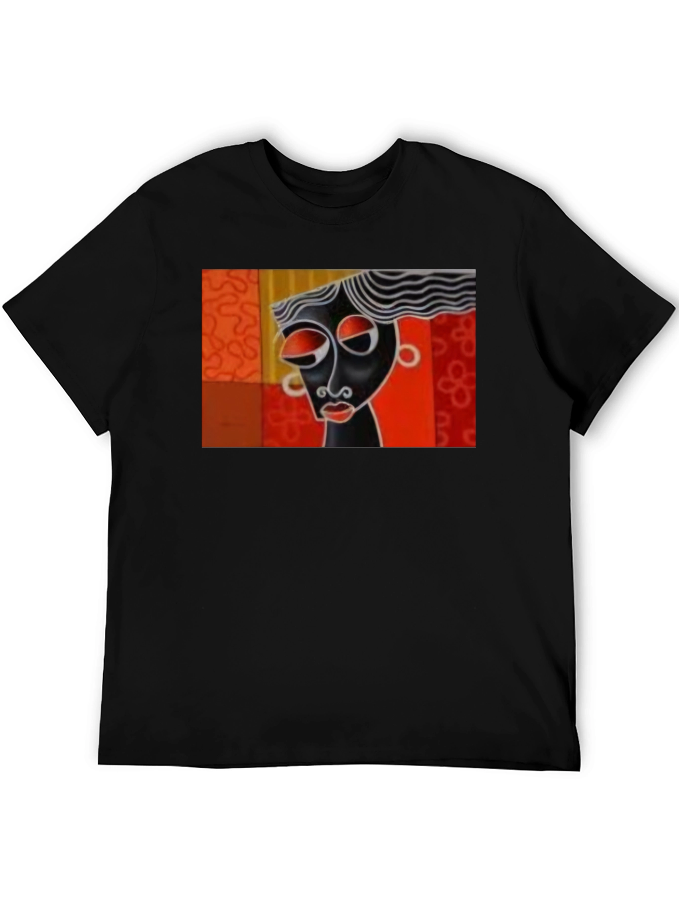 Abstract Art Graphic Tee - Black