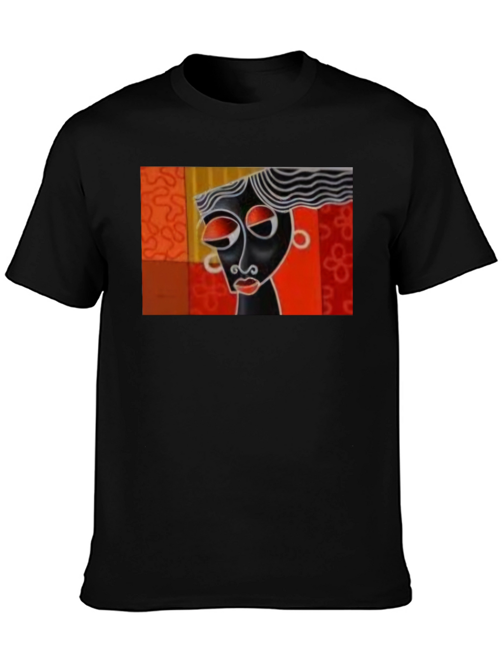 Abstract Art Graphic Tee - Black
