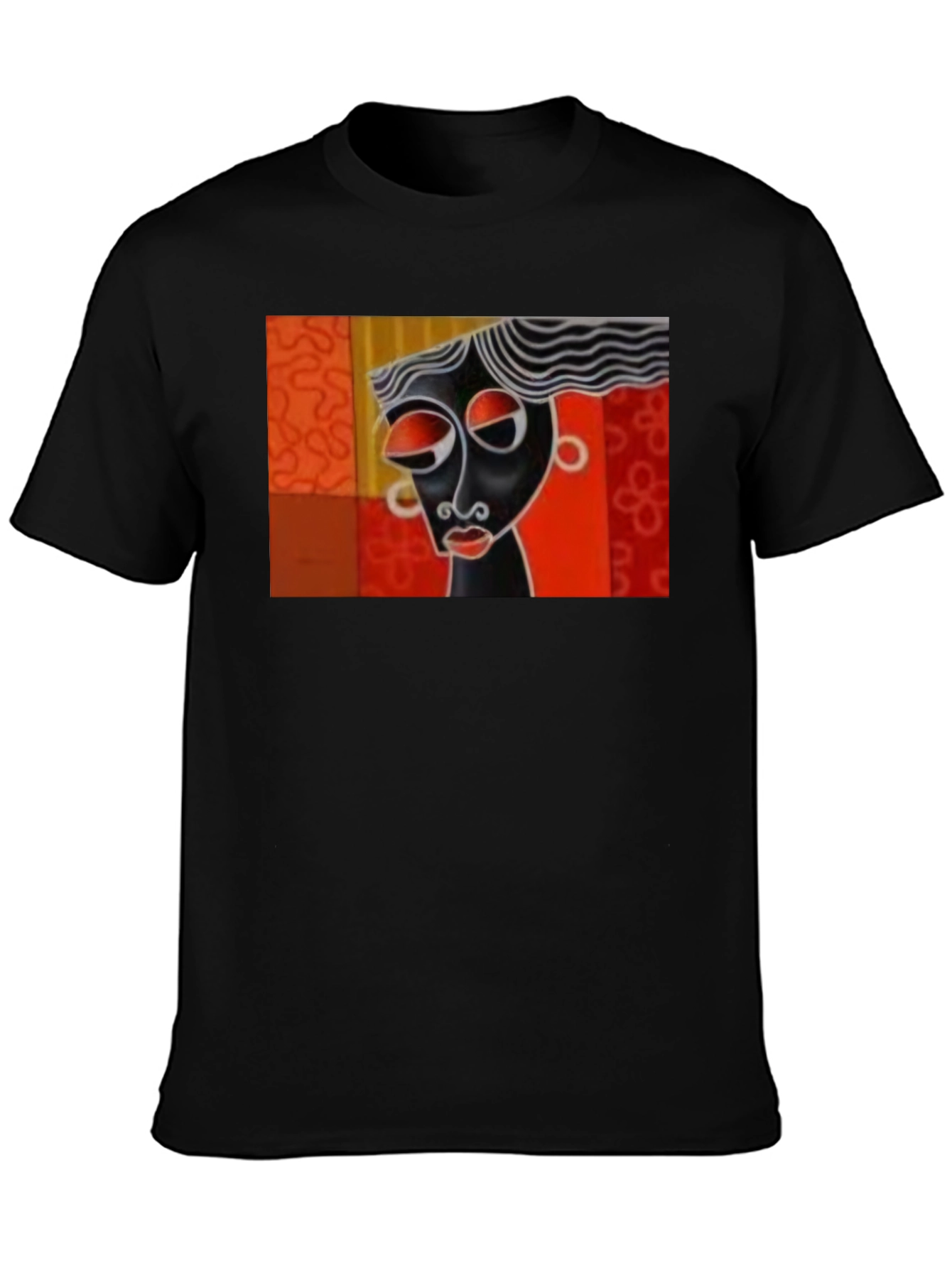 Abstract Art Graphic Tee - Black