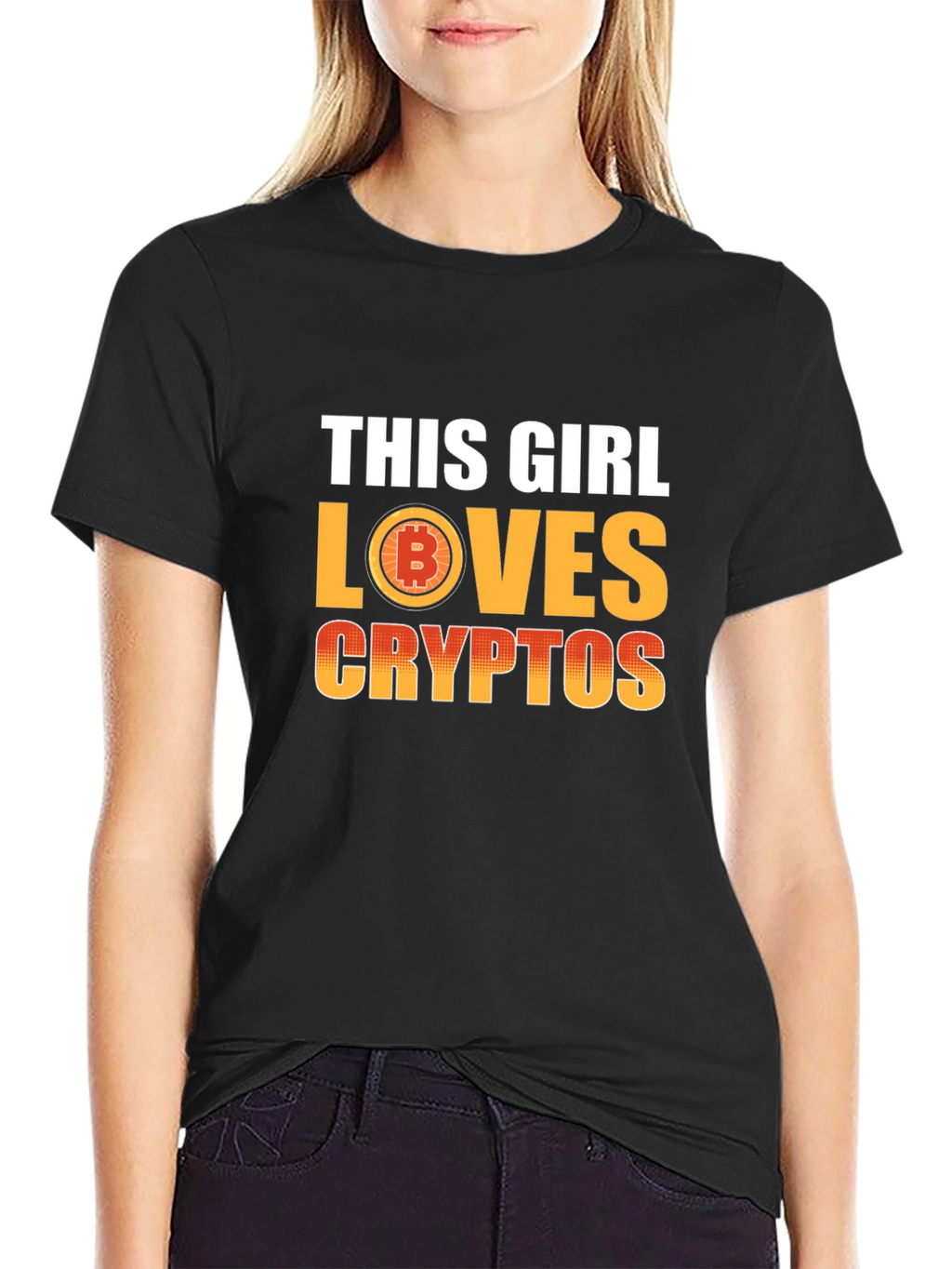 This Girl Loves Cryptos T-Shirt - Bitcoin Fan