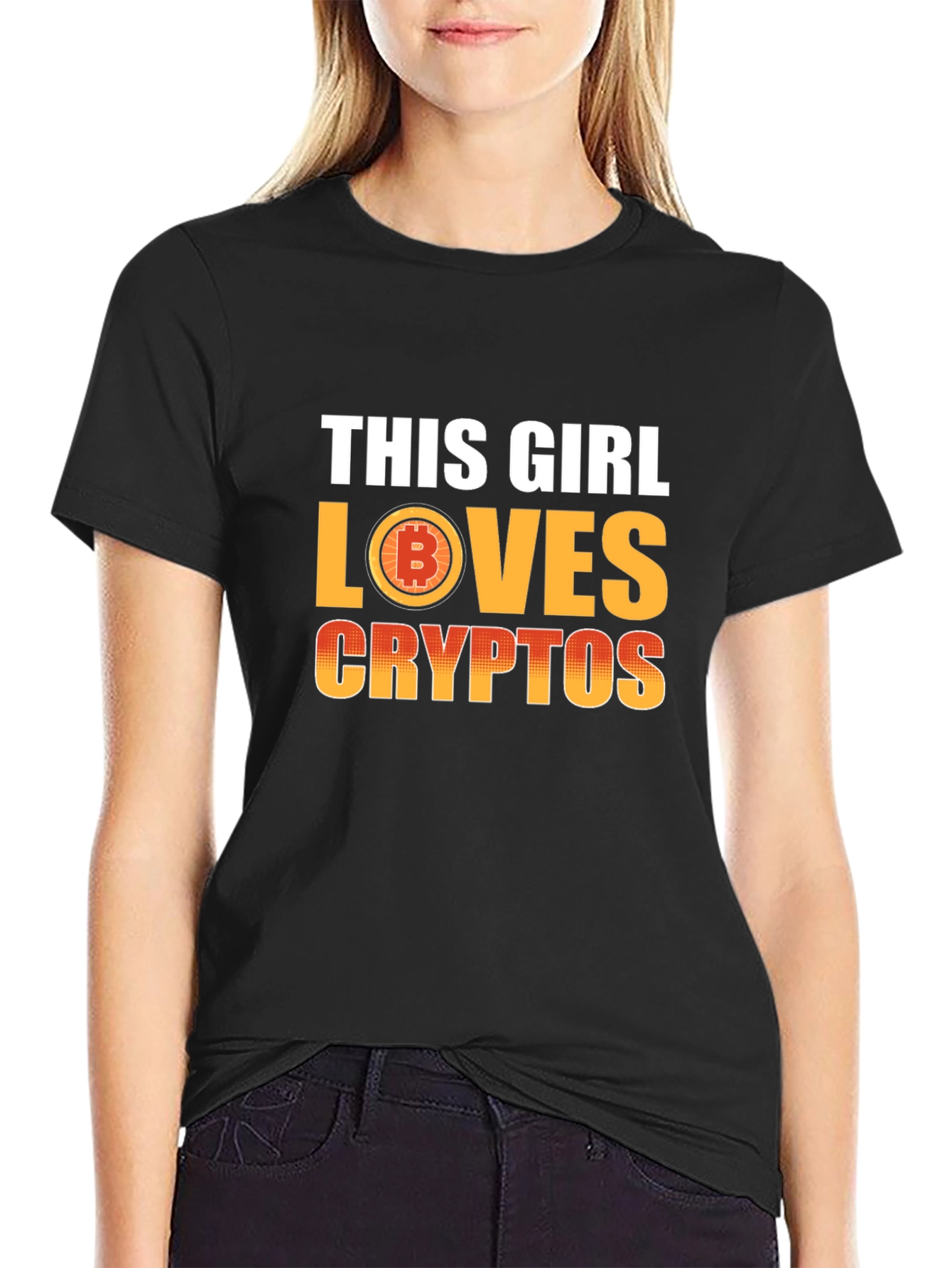 This Girl Loves Cryptos T-Shirt - Bitcoin Fan