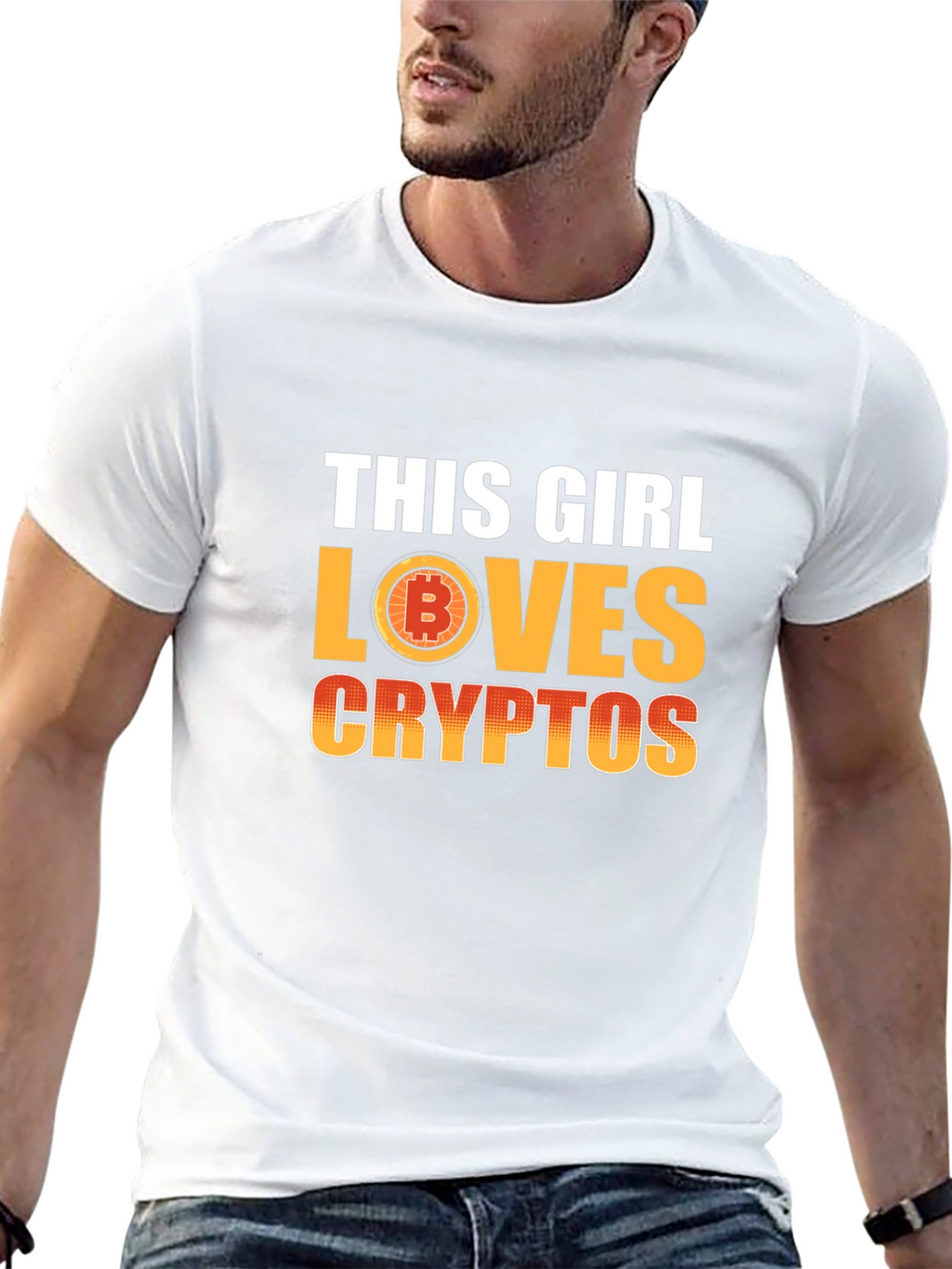 This Girl Loves Cryptos T-Shirt - Bitcoin Fan
