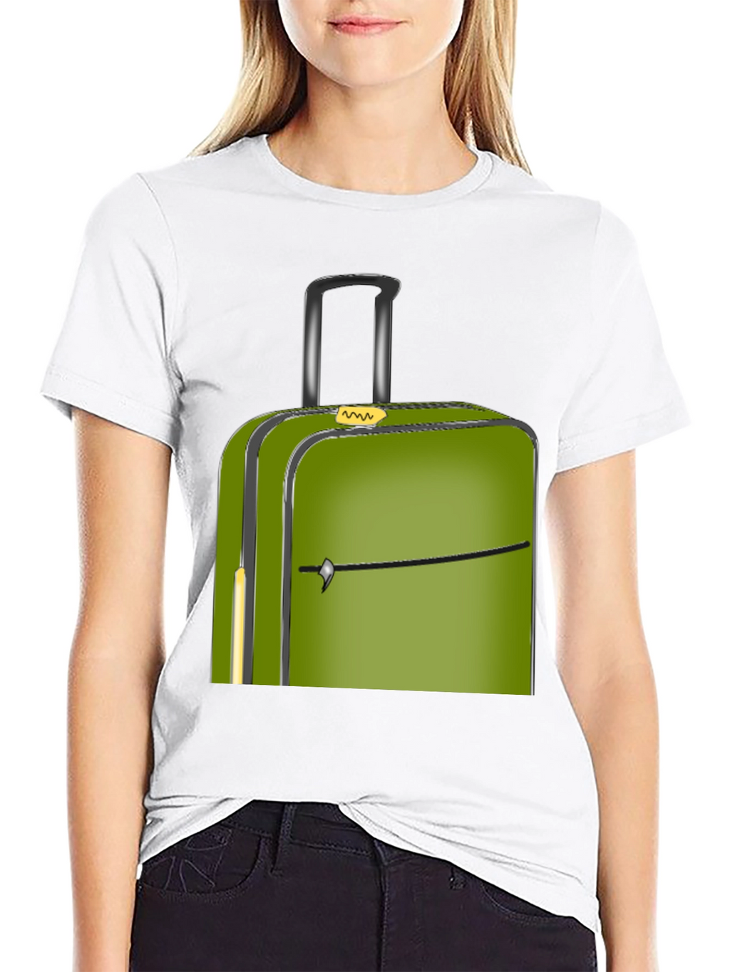 Green Suitcase Graphic Tee - Travel Ready Style!