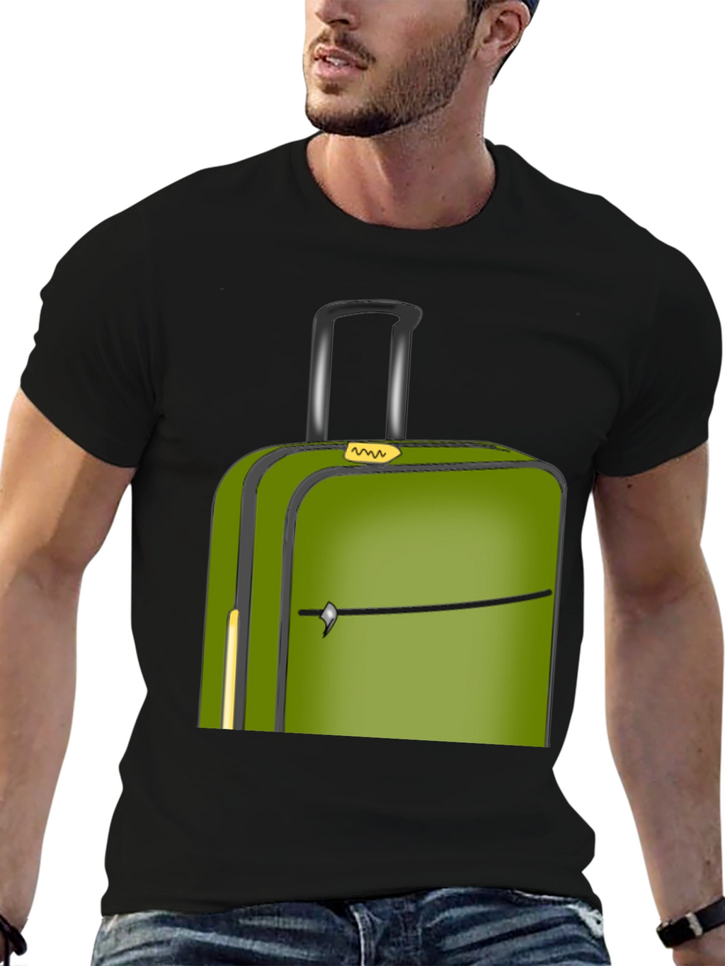 Green Suitcase Graphic Tee - Travel Ready Style!