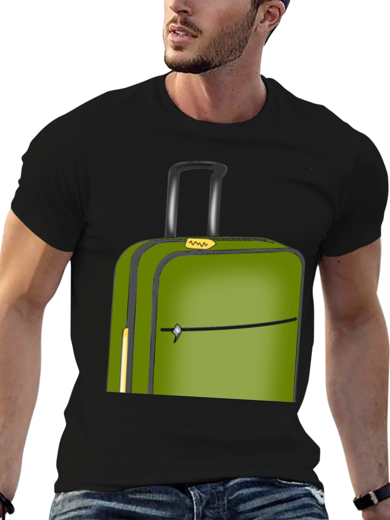 Green Suitcase Graphic Tee - Travel Ready Style!