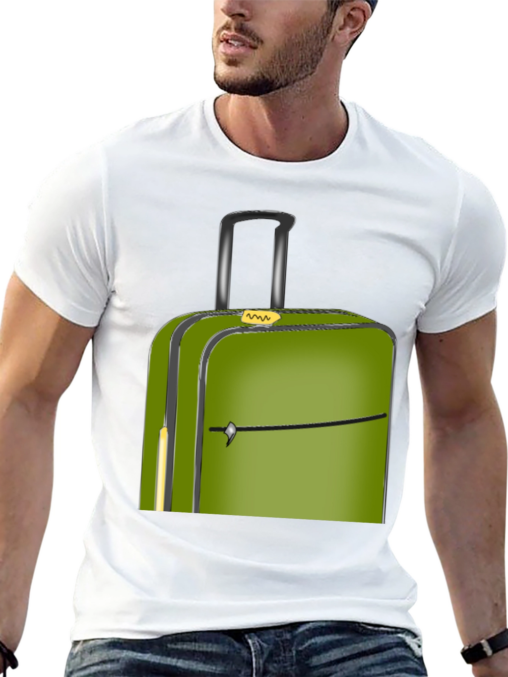 Green Suitcase Graphic Tee - Travel Ready Style!